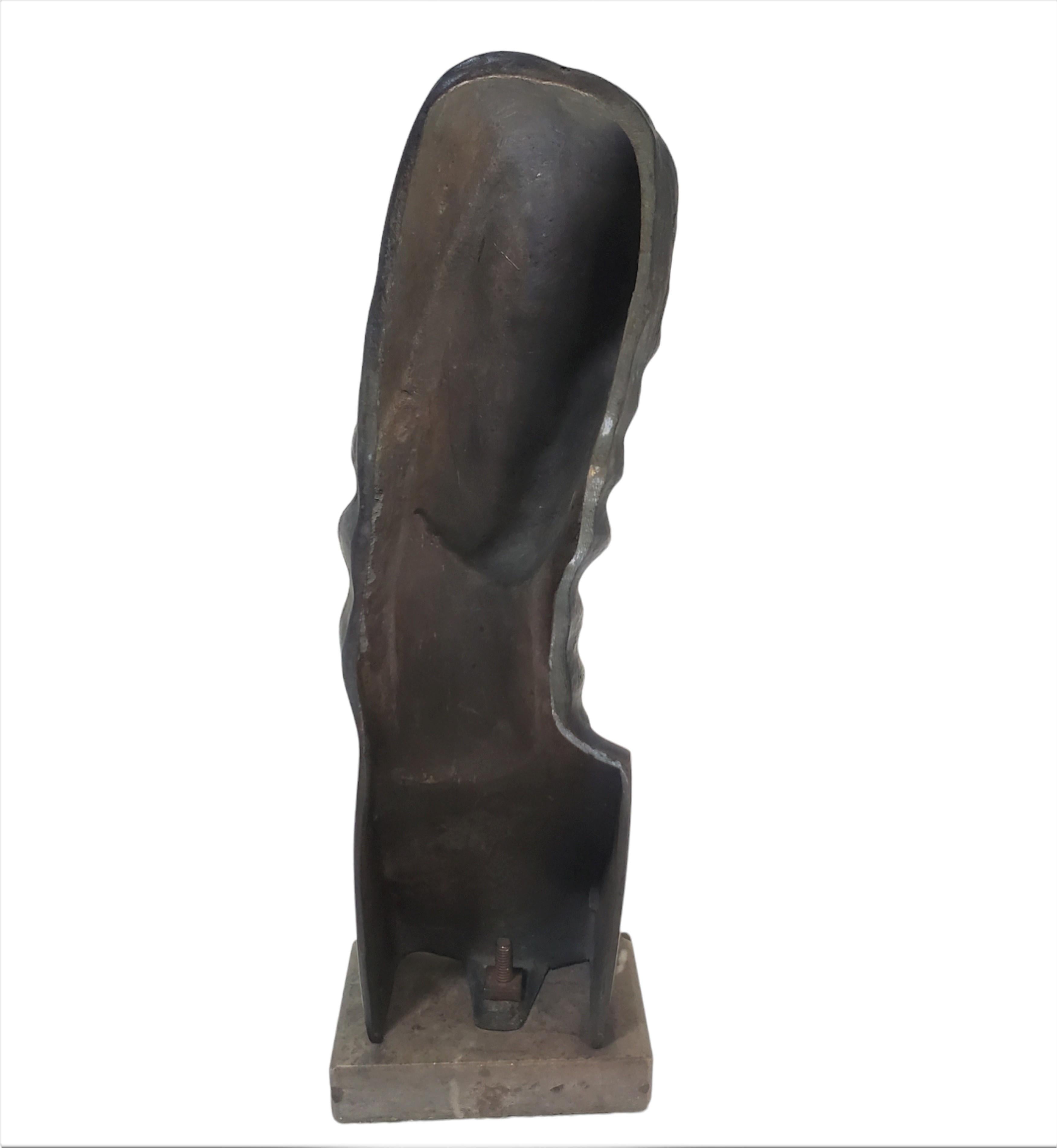  Minimalist bronze sculpture / portrait / bust of a woman by Adam Antes  For Sale 7