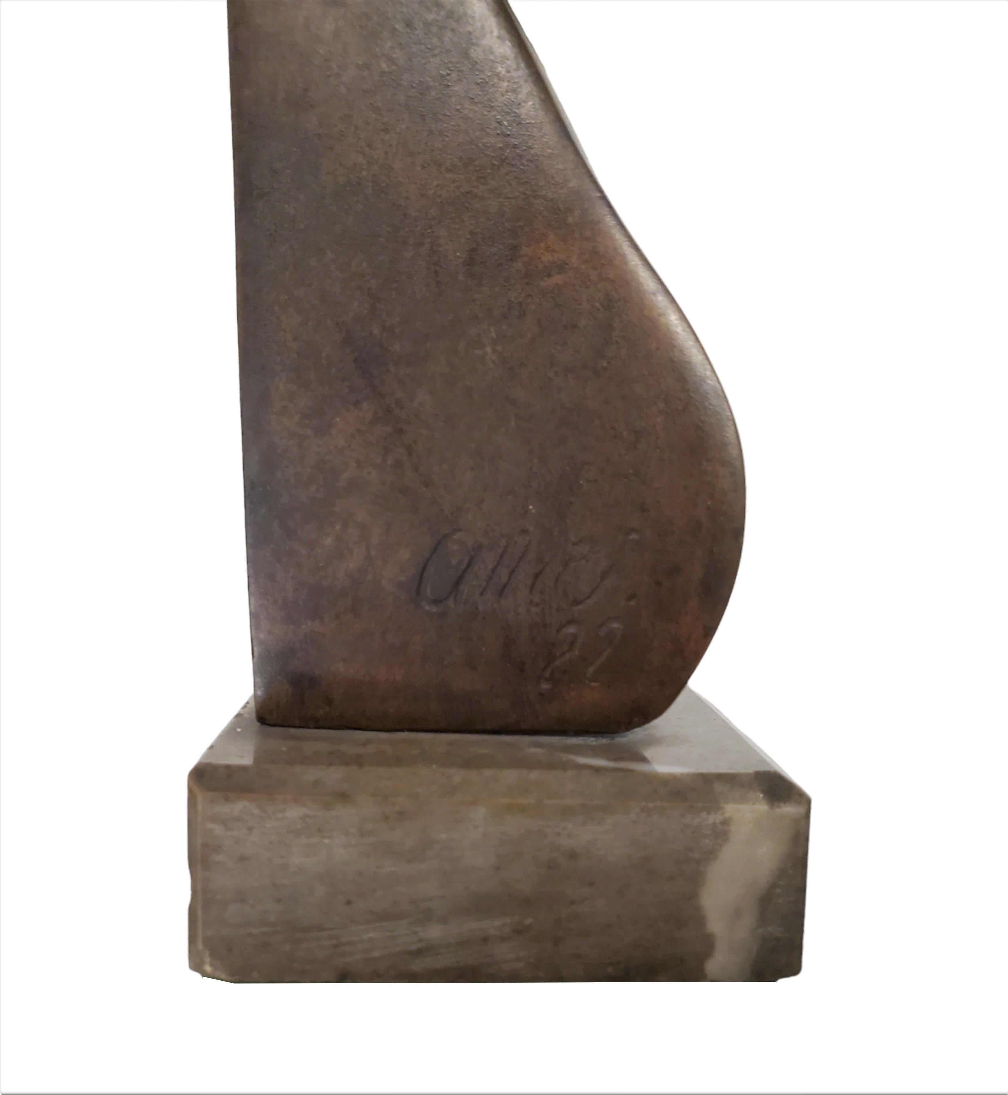  Minimalist bronze sculpture / portrait / bust of a woman by Adam Antes  For Sale 11