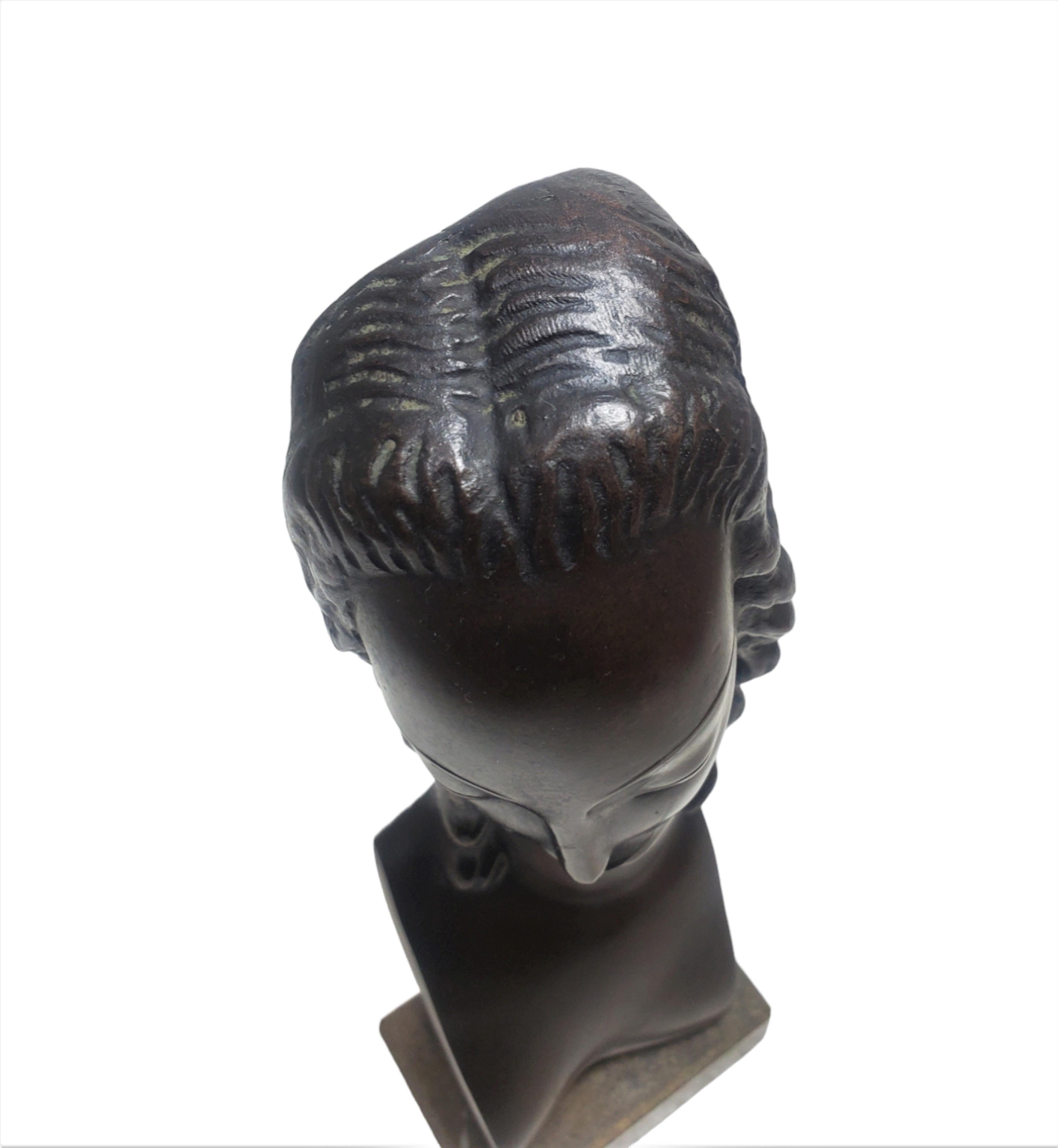 Bronze  Minimalist bronze sculpture / portrait / bust of a woman by Adam Antes  For Sale
