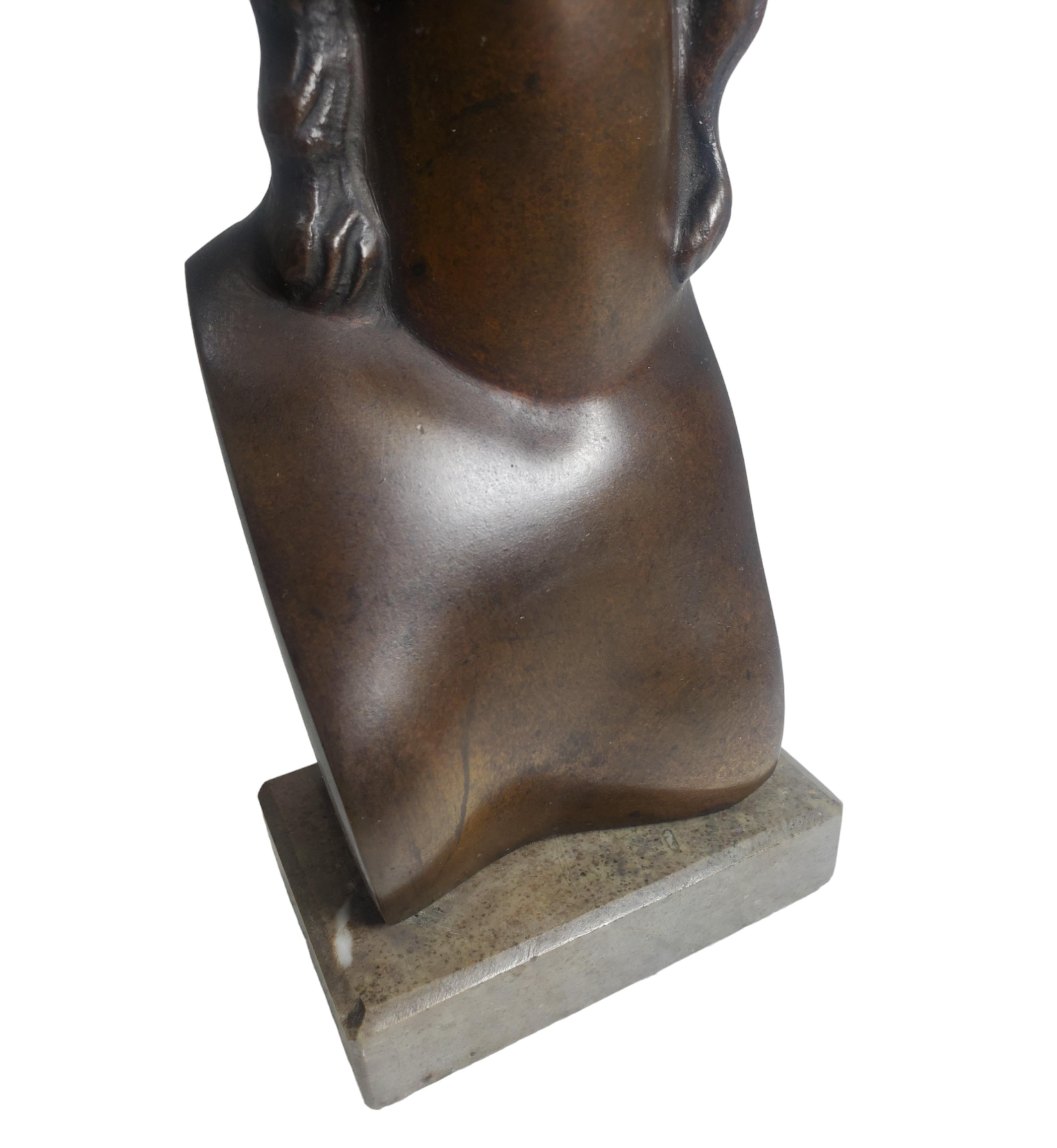  Minimalist bronze sculpture / portrait / bust of a woman by Adam Antes  For Sale 2