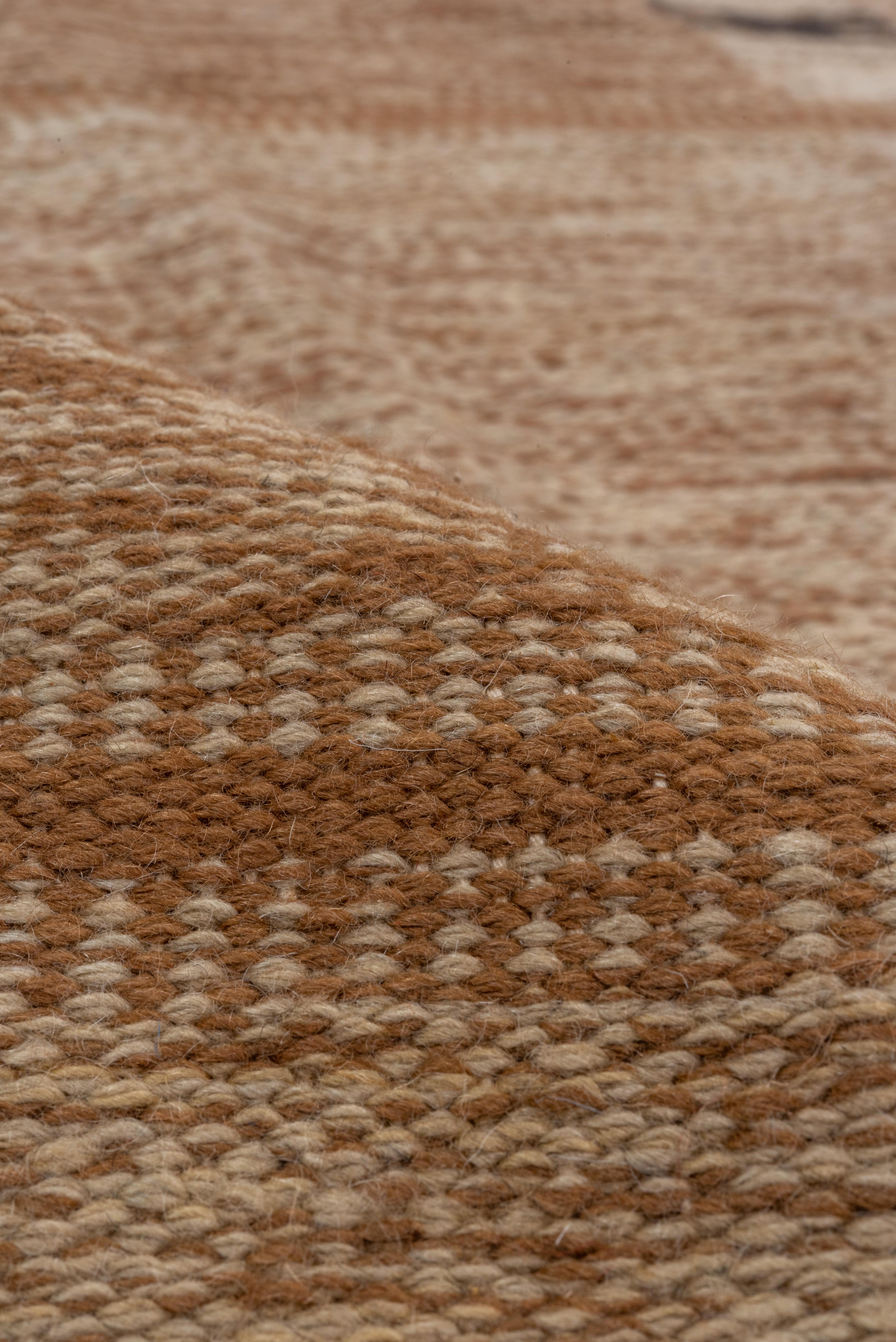 Hand-Woven Minimalist Brown Toned Scandinavian Design Rug