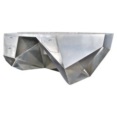Minimalist Brushed Stainless Steel "Popova" Desk