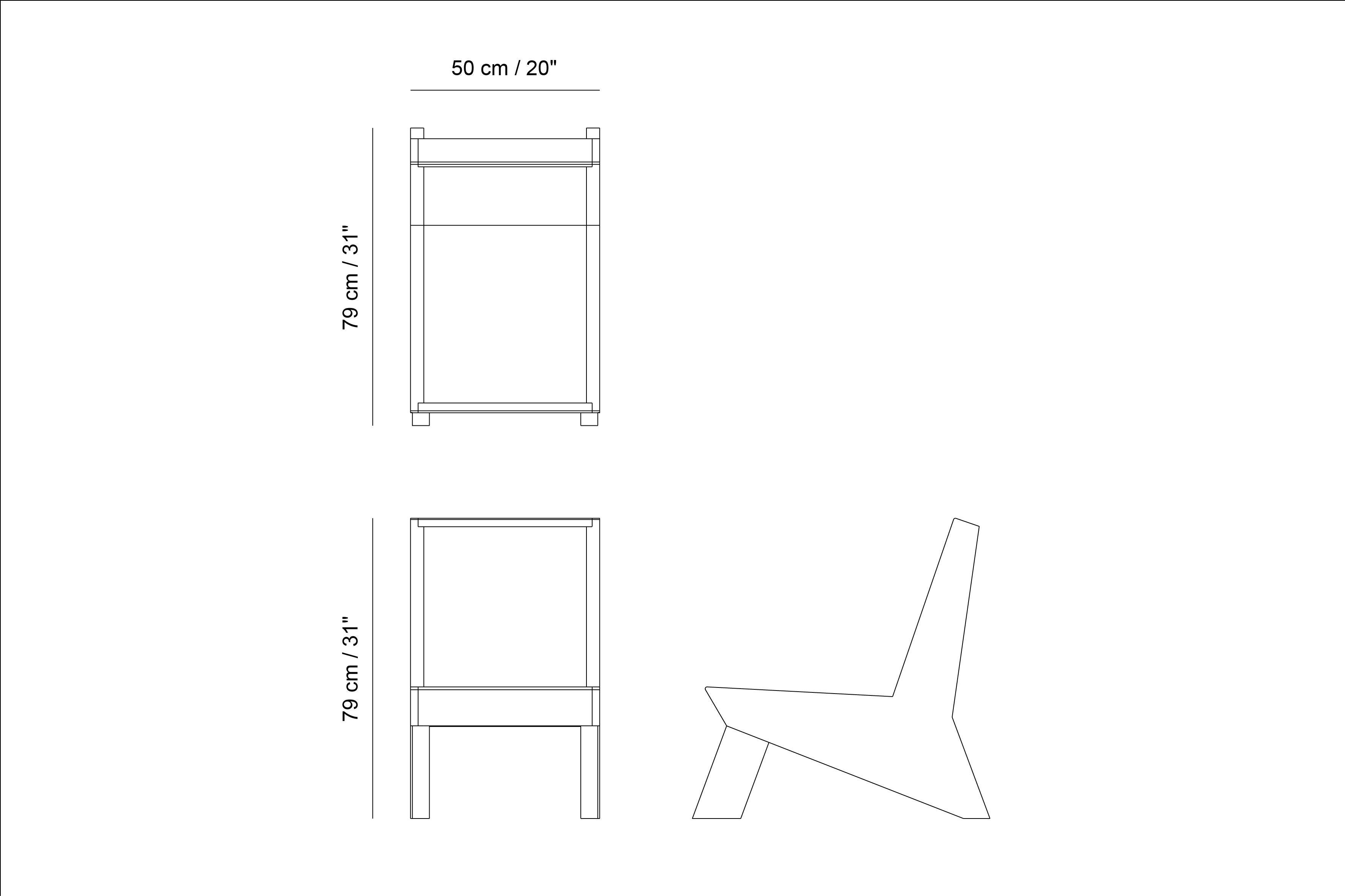 Minimalistischer brutalistischer Loungesessel, gedeckter B Easy Chair aus gebranntem Eichenholz von NONO  (Handgefertigt) im Angebot