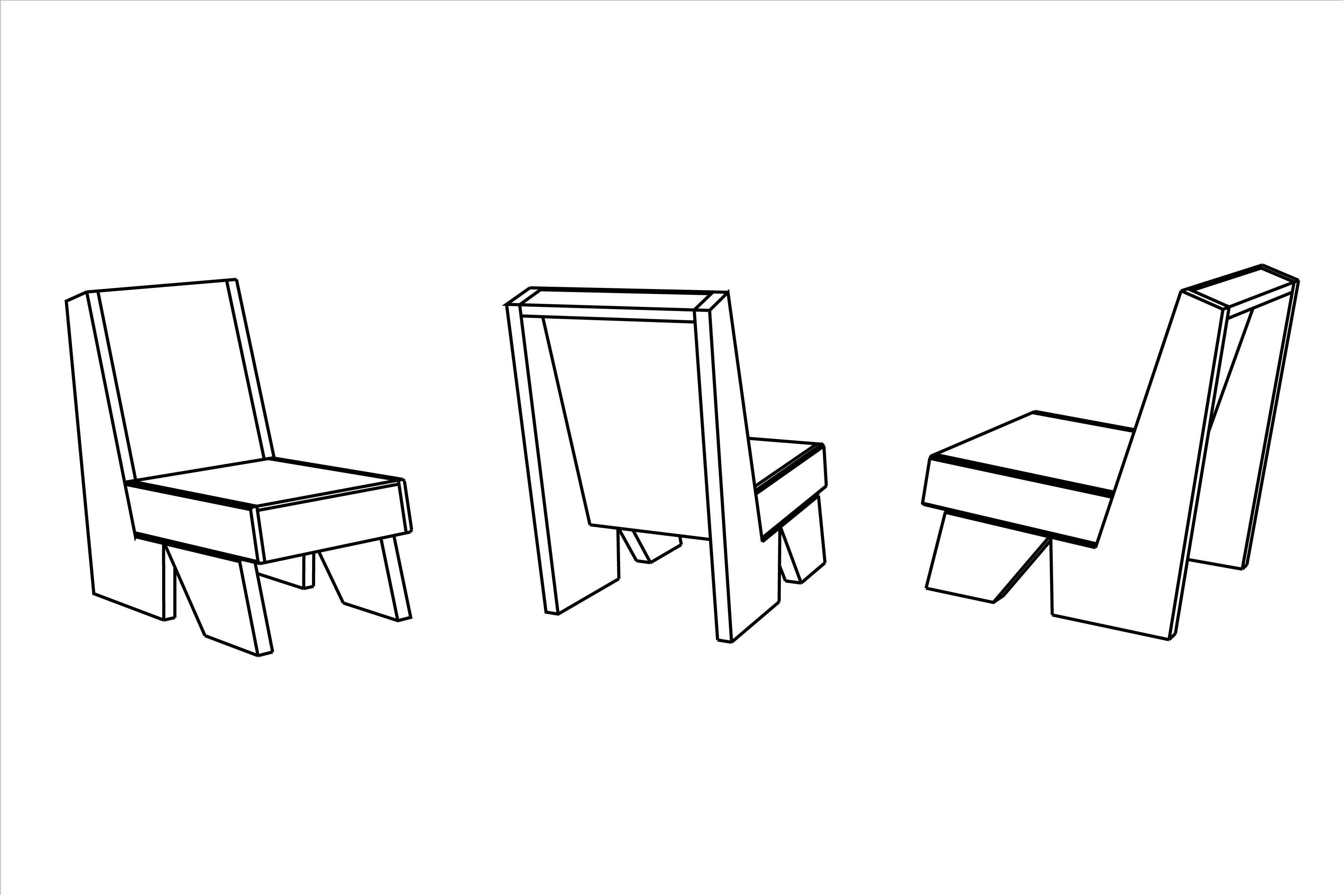 Minimalistischer brutalistischer Loungesessel, A-Sessel aus gebranntem Eichenholz von Nono (Mexikanisch) im Angebot