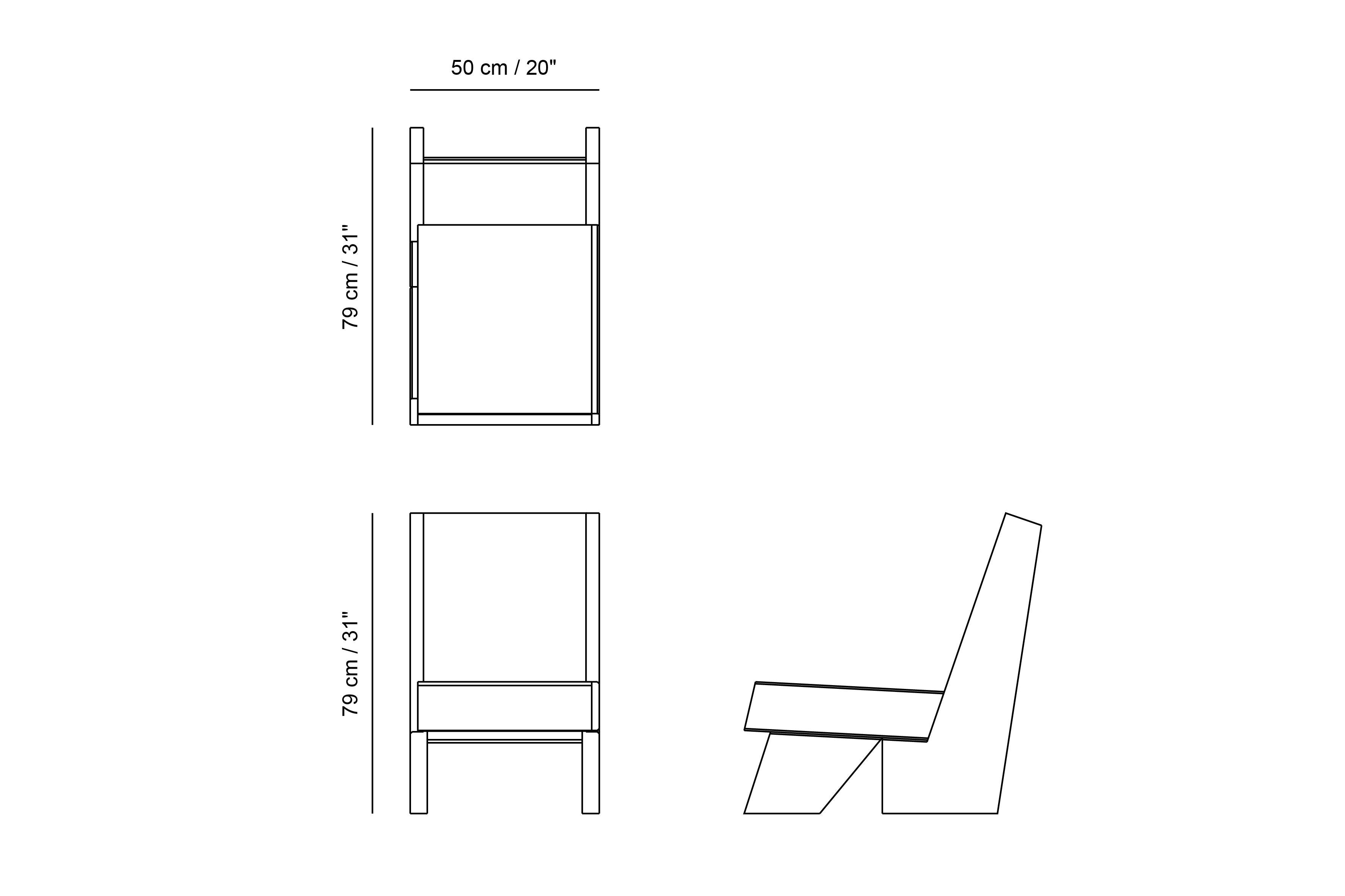 Minimalistischer brutalistischer Loungesessel, A-Sessel aus gebranntem Eichenholz von Nono (Handgefertigt) im Angebot