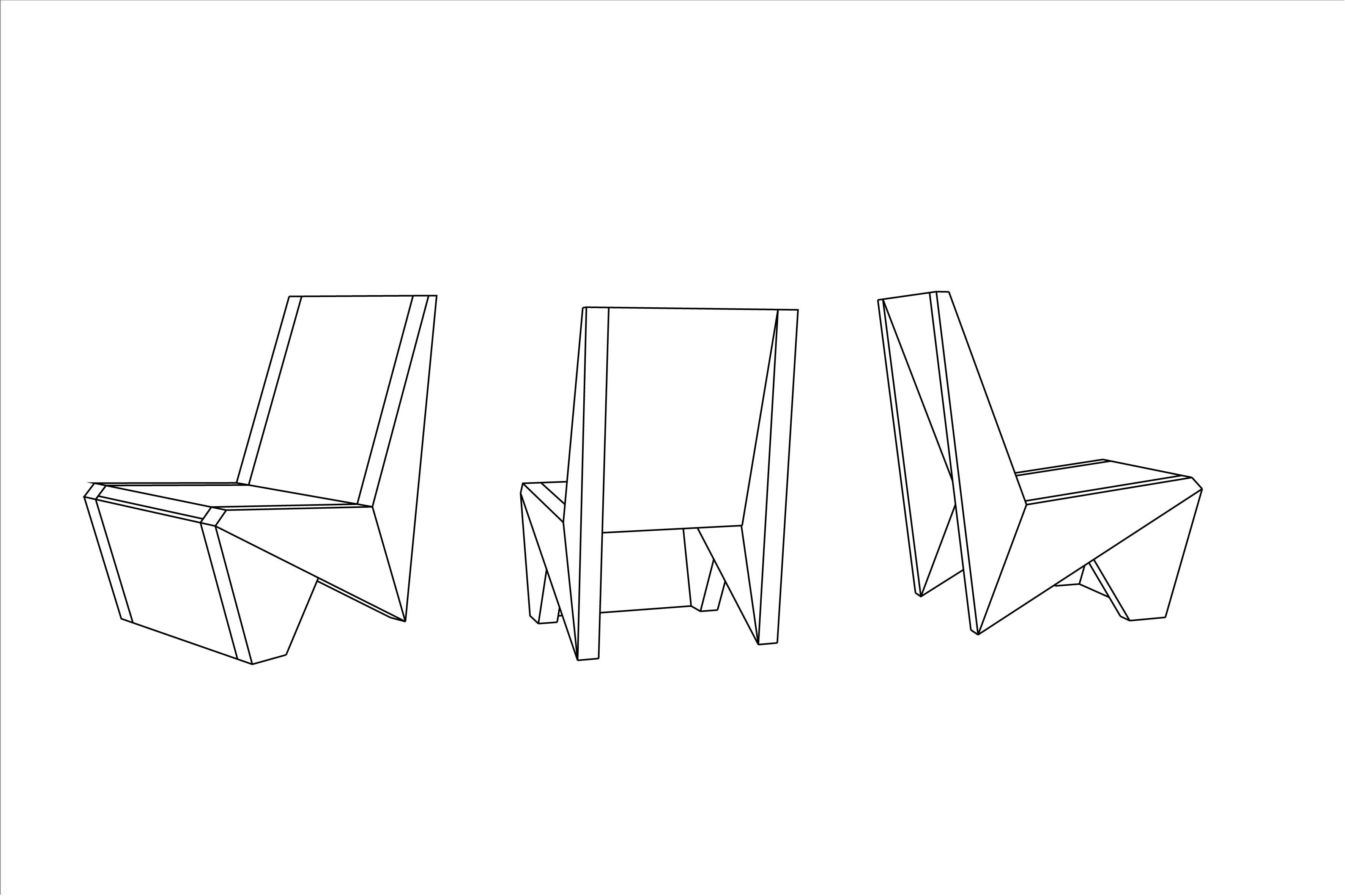 Fatto a mano Sedia da salotto minimalista brutalista, Wood Oak bruciato, G Easy Chair di NONO in vendita