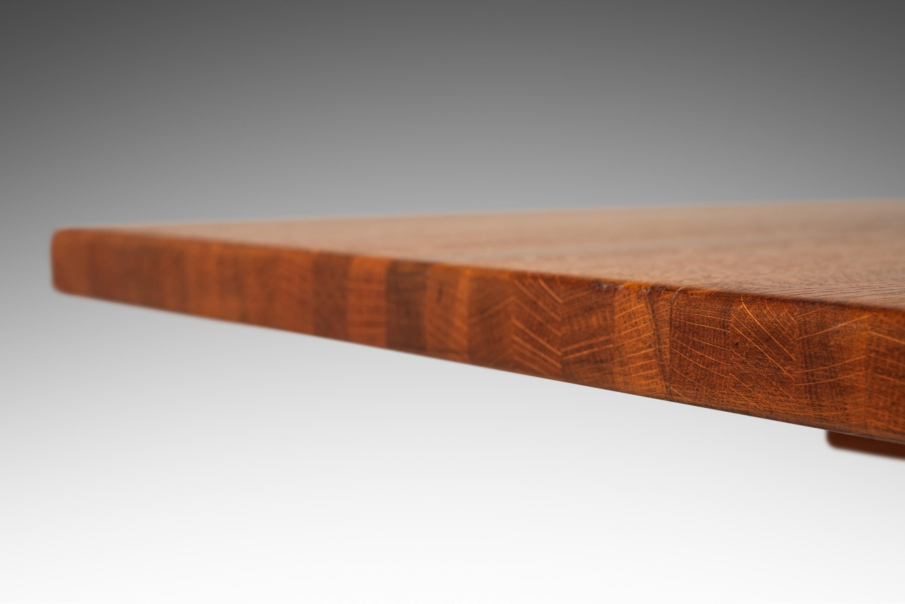 Minimalist Butcher Block Dining Table / Work Desk in Solid Oak, Denmark, 1960's For Sale 5