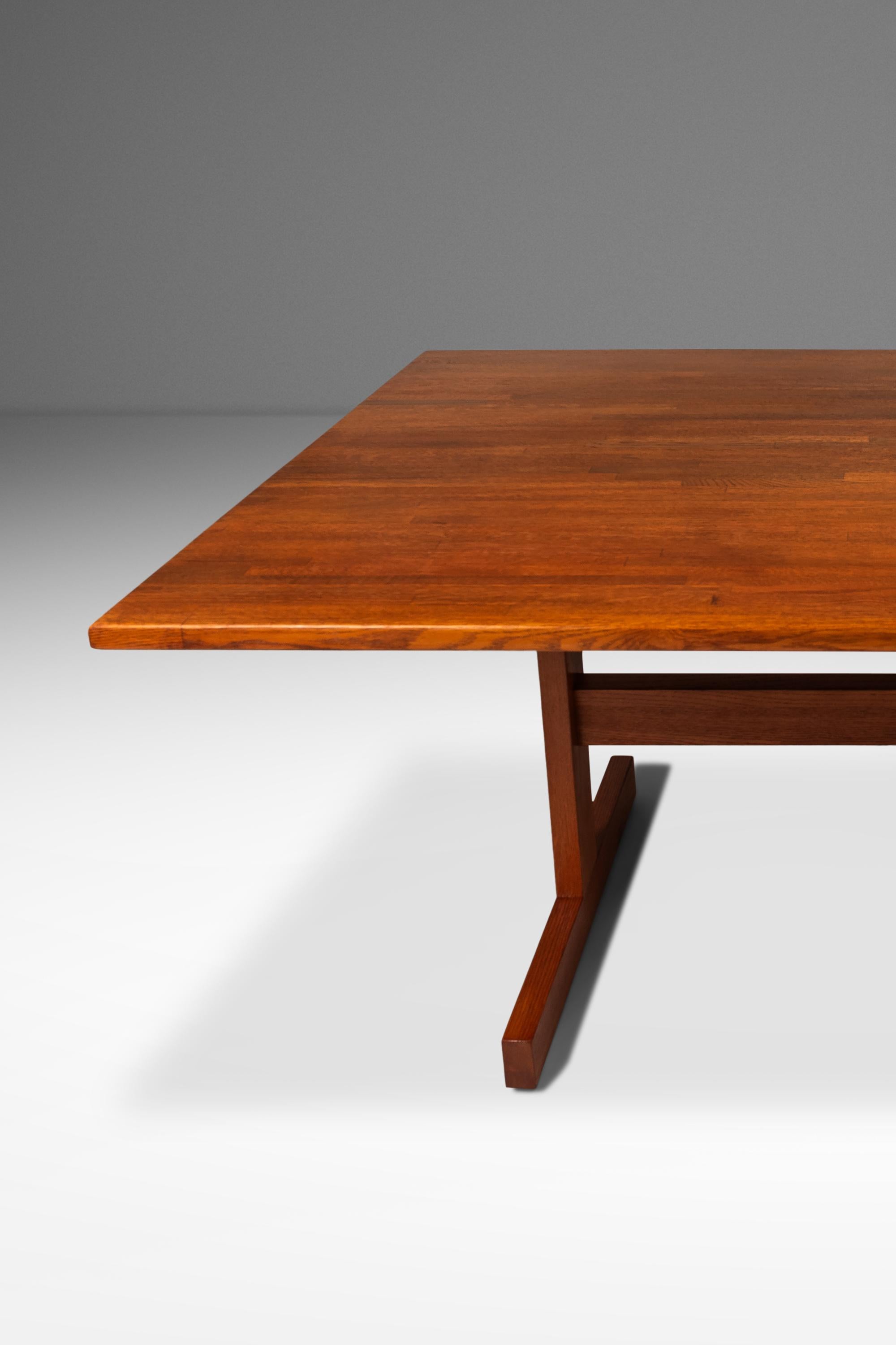 Minimalist Butcher Block Dining Table / Work Desk in Solid Oak, Denmark, 1960's For Sale 6