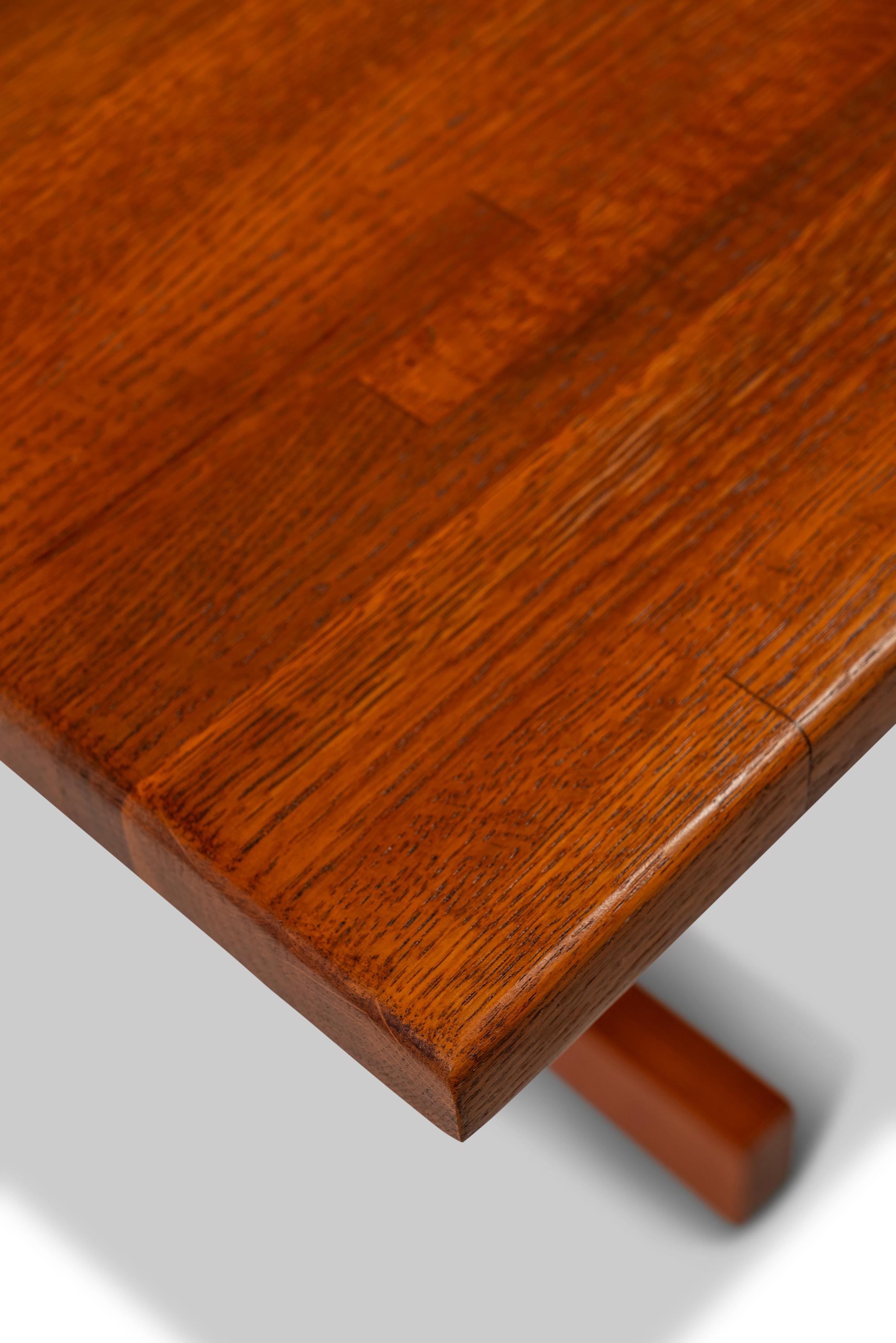 Minimalist Butcher Block Dining Table / Work Desk in Solid Oak, Denmark, 1960's For Sale 7