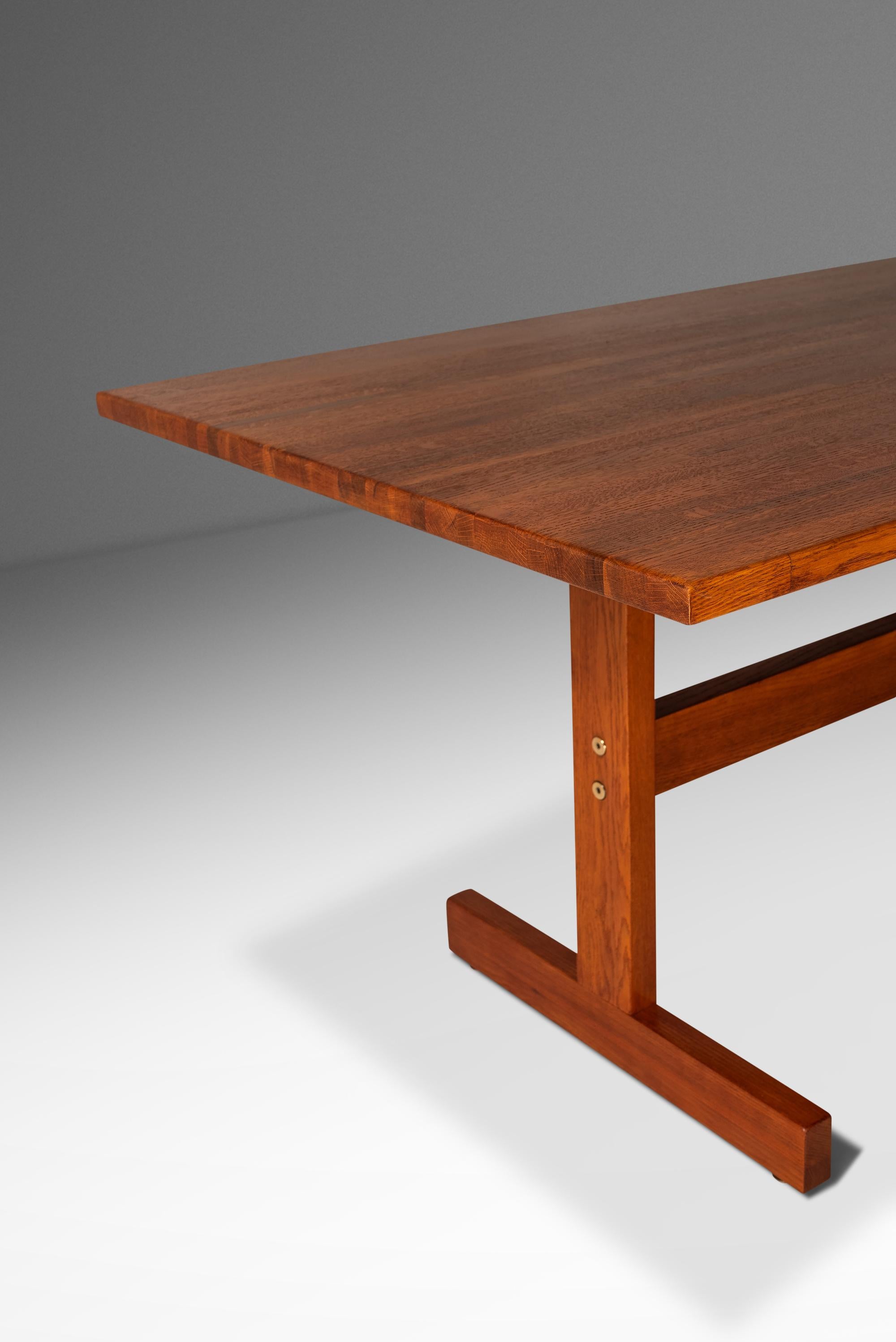 Minimalist Butcher Block Dining Table / Work Desk in Solid Oak, Denmark, 1960's For Sale 9