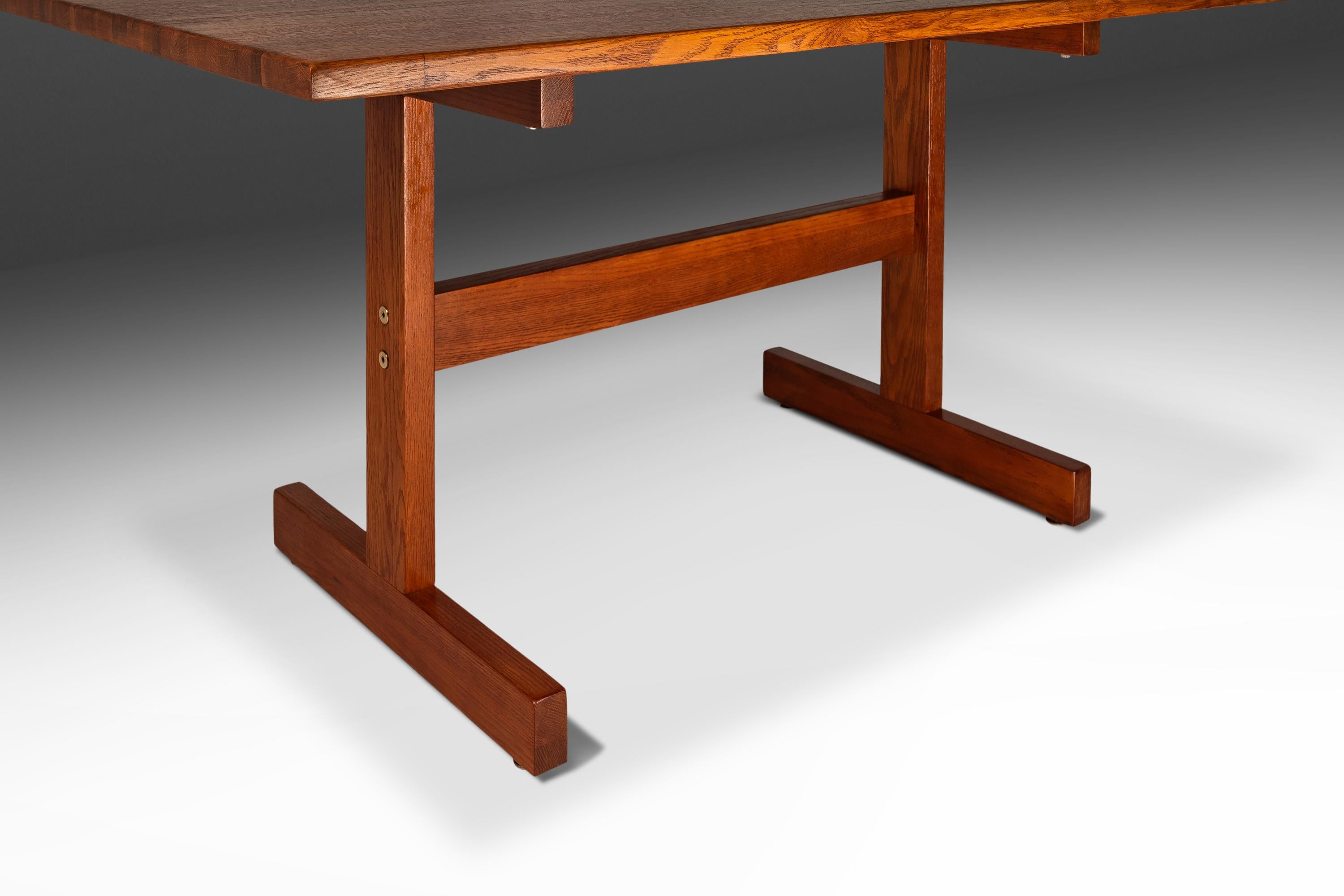 Minimalist Butcher Block Dining Table / Work Desk in Solid Oak, Denmark, 1960's For Sale 1
