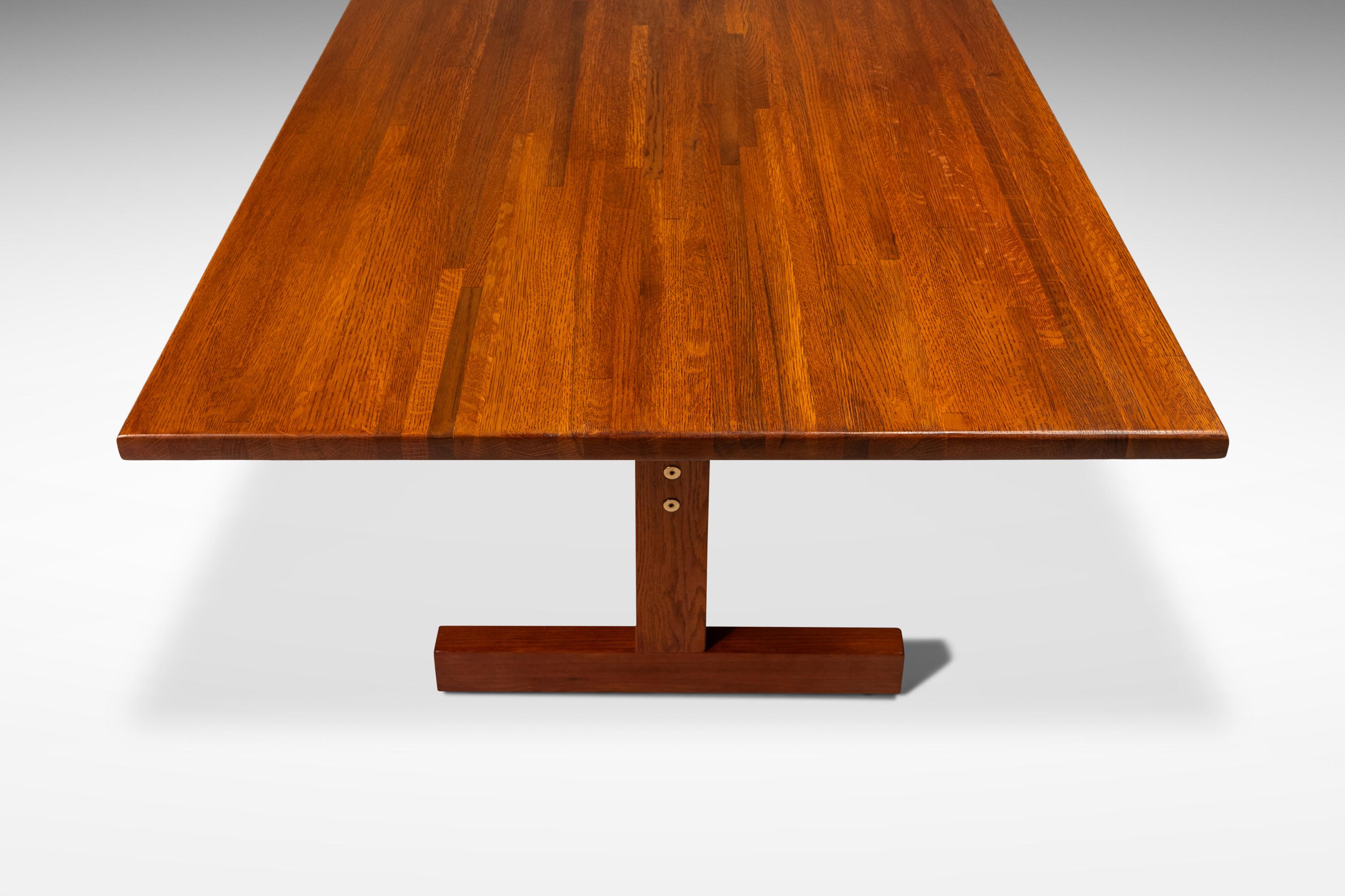 Minimalist Butcher Block Dining Table / Work Desk in Solid Oak, Denmark, 1960's For Sale 2