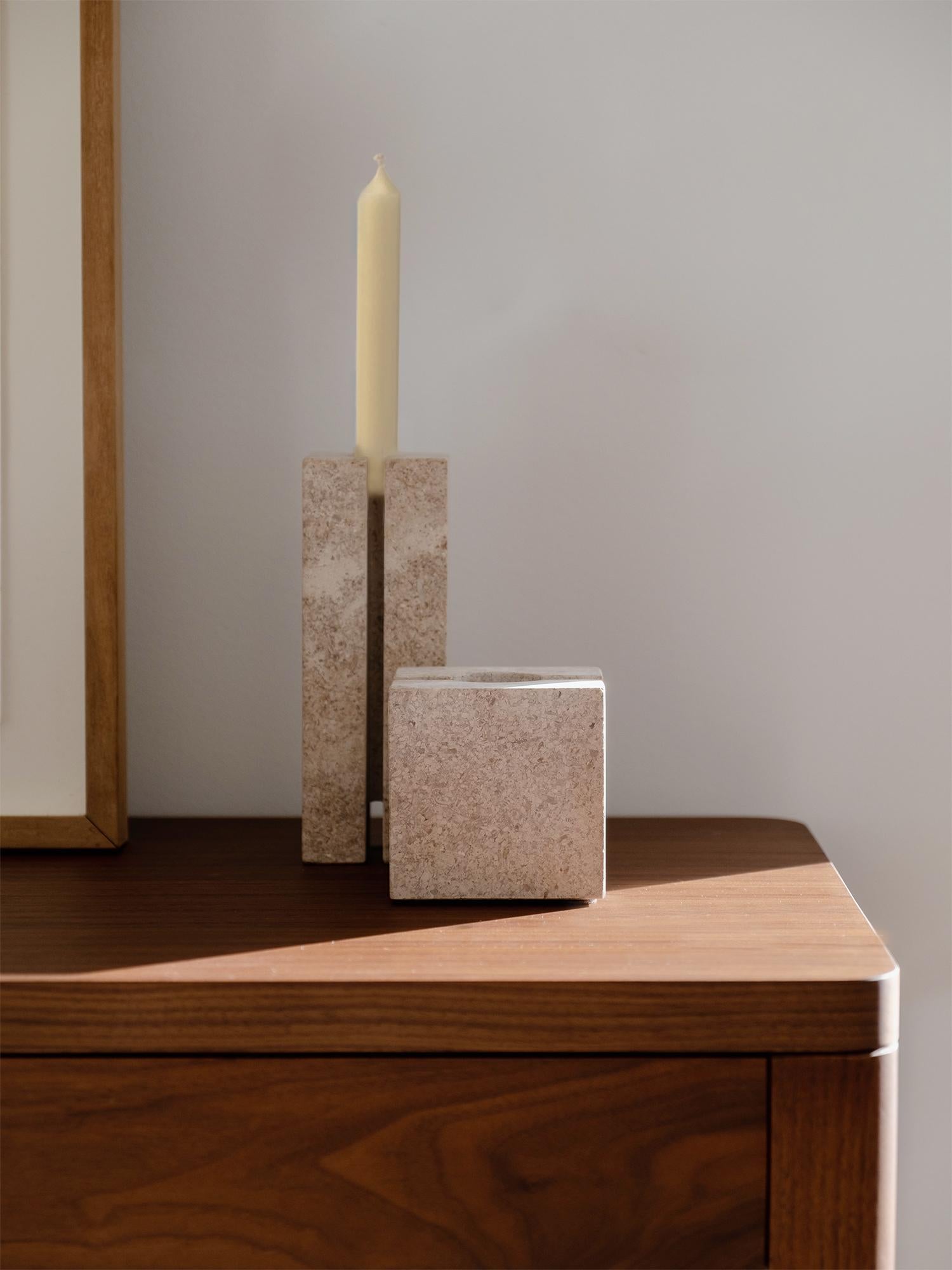Minimalist Candle Holder, Block Candle For Sale 1