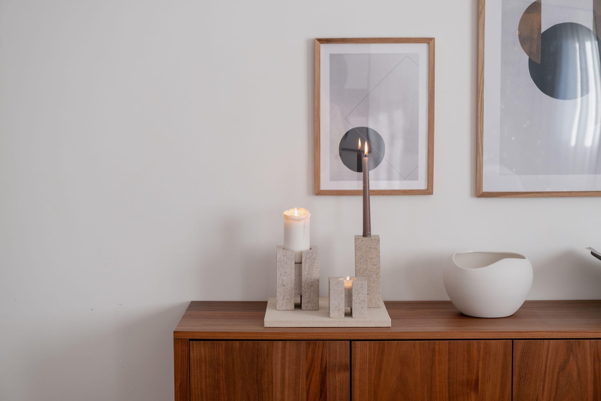 Minimalist Candle Holder - Pillar Candle In New Condition For Sale In Lisbon, PT