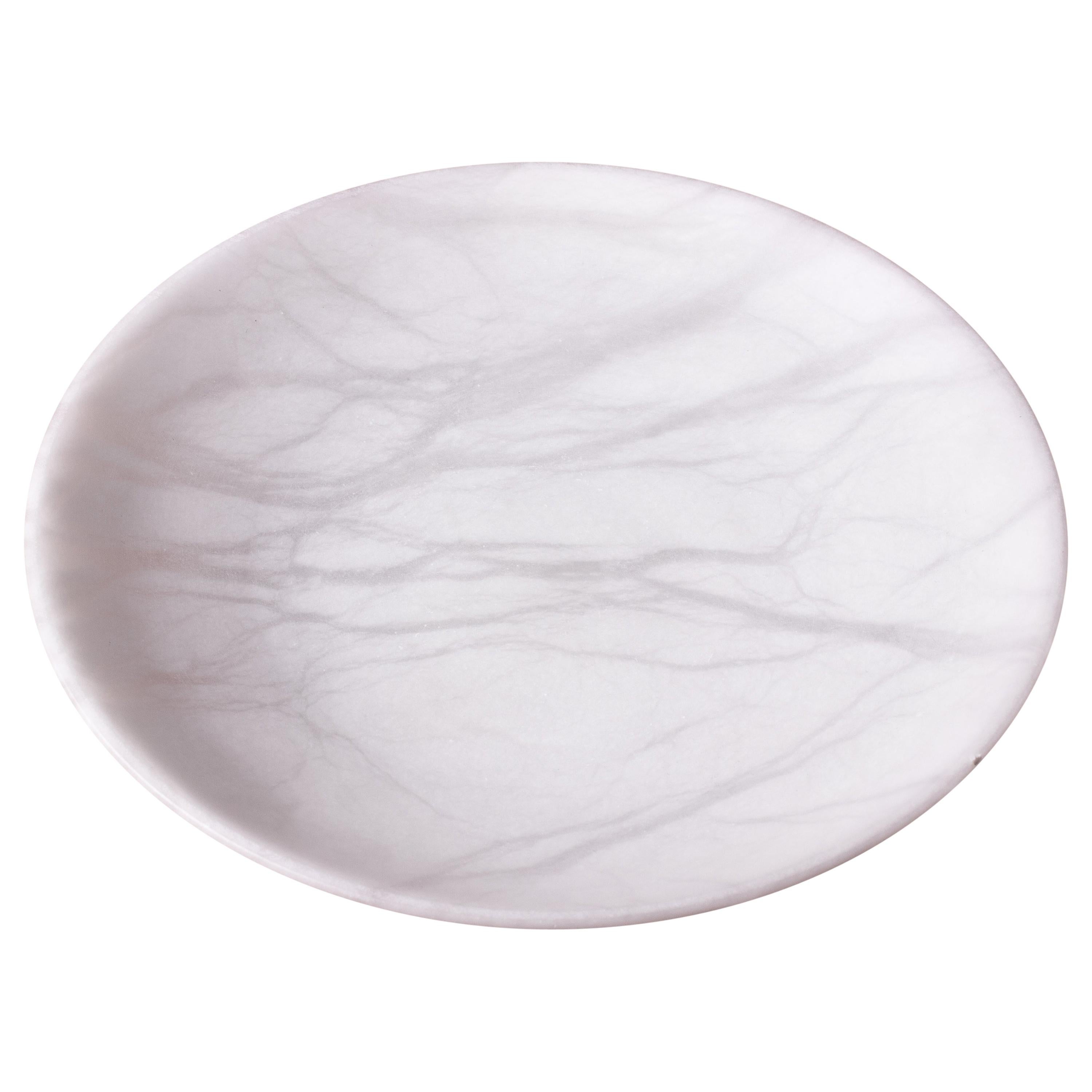 Minimalist Carrara Marble Dish or Fruit Bowl For Sale