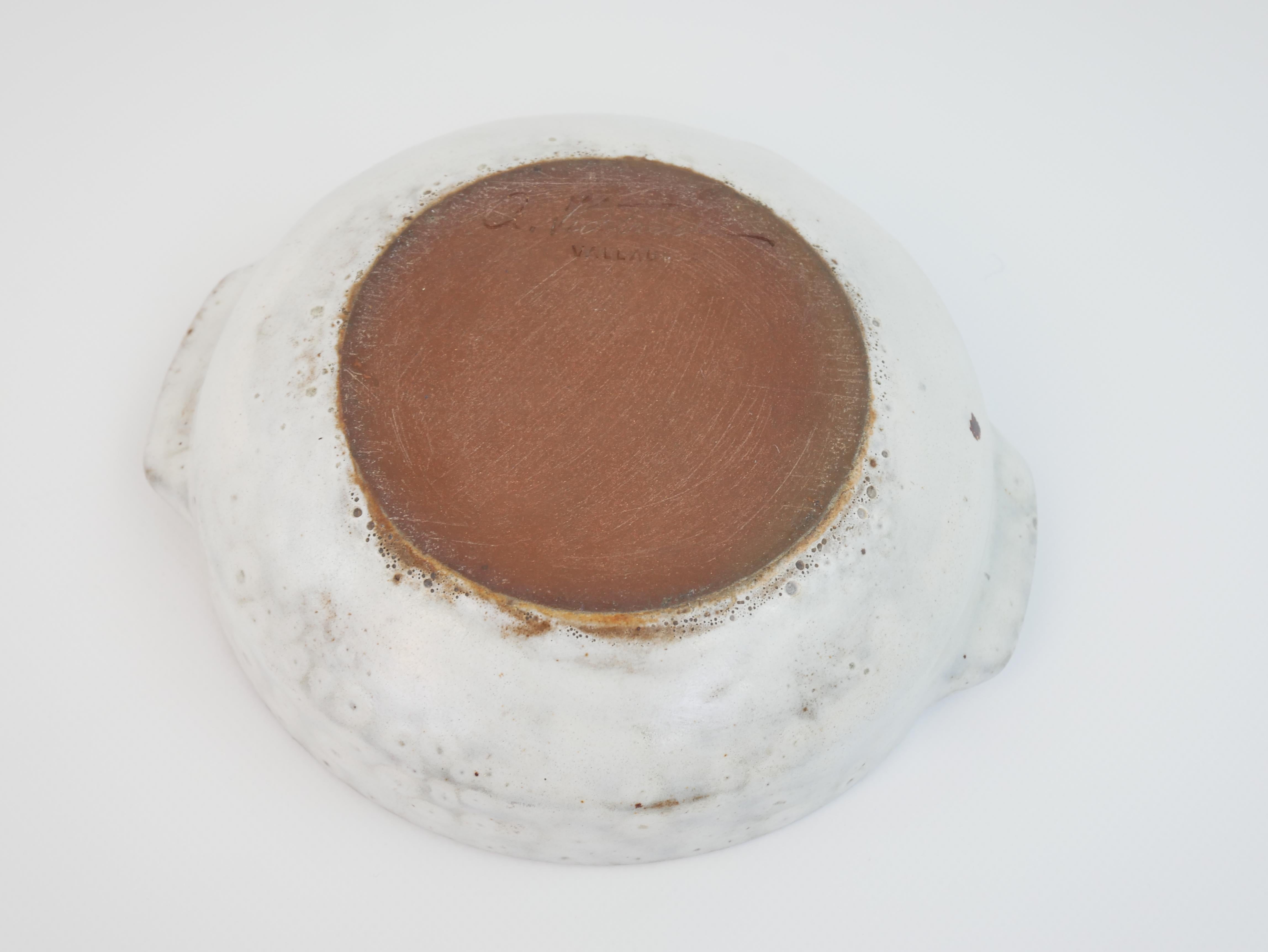 Minimalist ceramic Vide-Poche by Alexandre Kostansda Vallauris Circa 1950 In Good Condition For Sale In NICE, FR