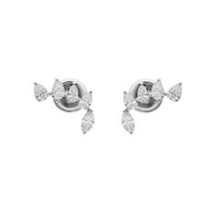 18k White Gold 0.79 Ct Marquise Diamond Stud Earrings – Perfect Gift for Her