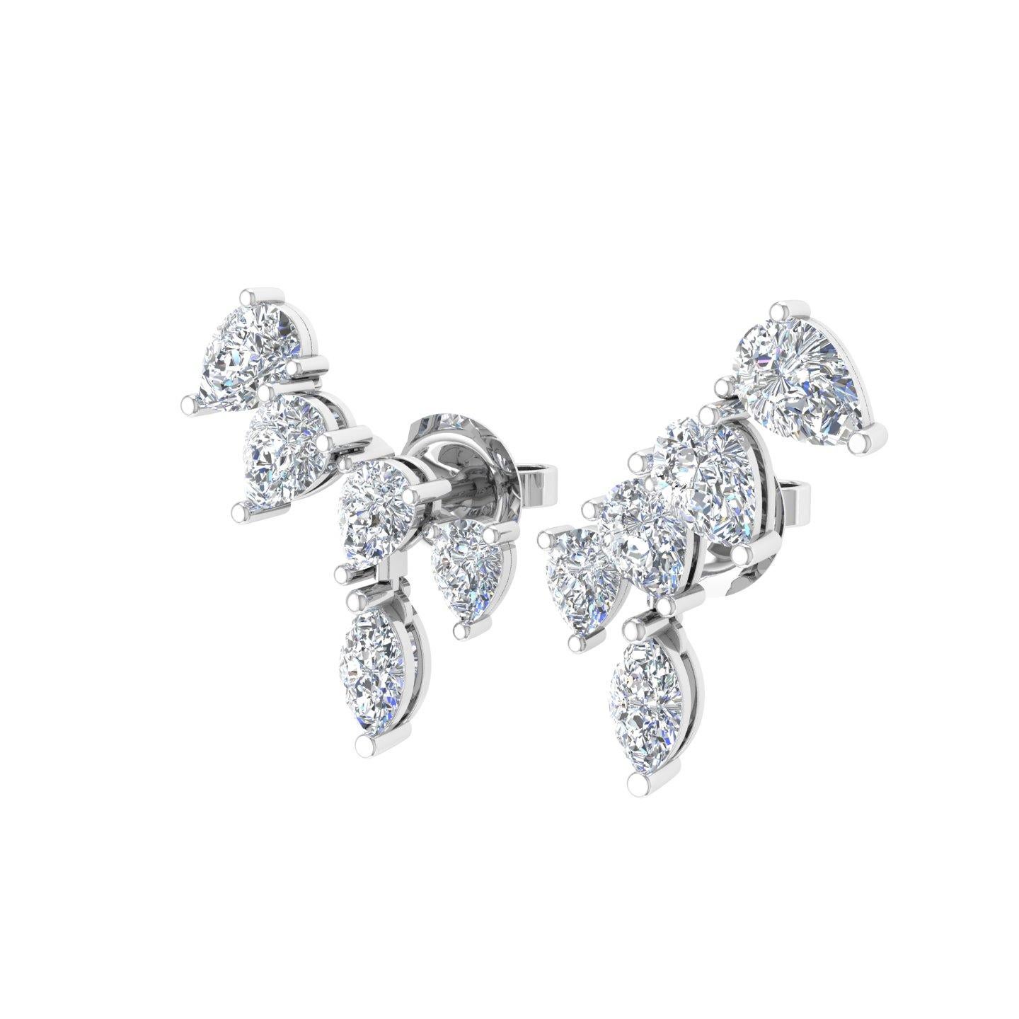 Orecchini minimalisti con diamante certificato in oro bianco 14 carati Gioielli di pregio in vendita 1