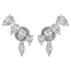 Orecchini minimalisti con diamante certificato in oro bianco 14 carati Gioielli di pregio