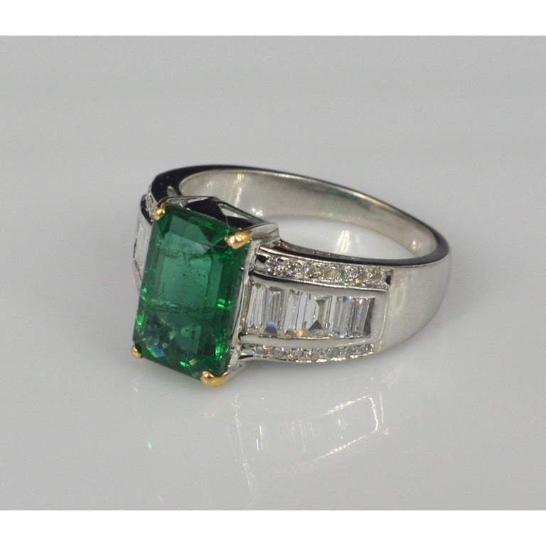 Customizable Minimalist Certified Emerald Engagement, Emerald Statement