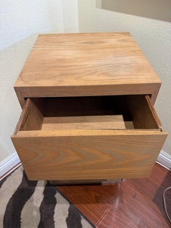 Table de nuit minimaliste en Oak Oak cérusé par Russel Wright