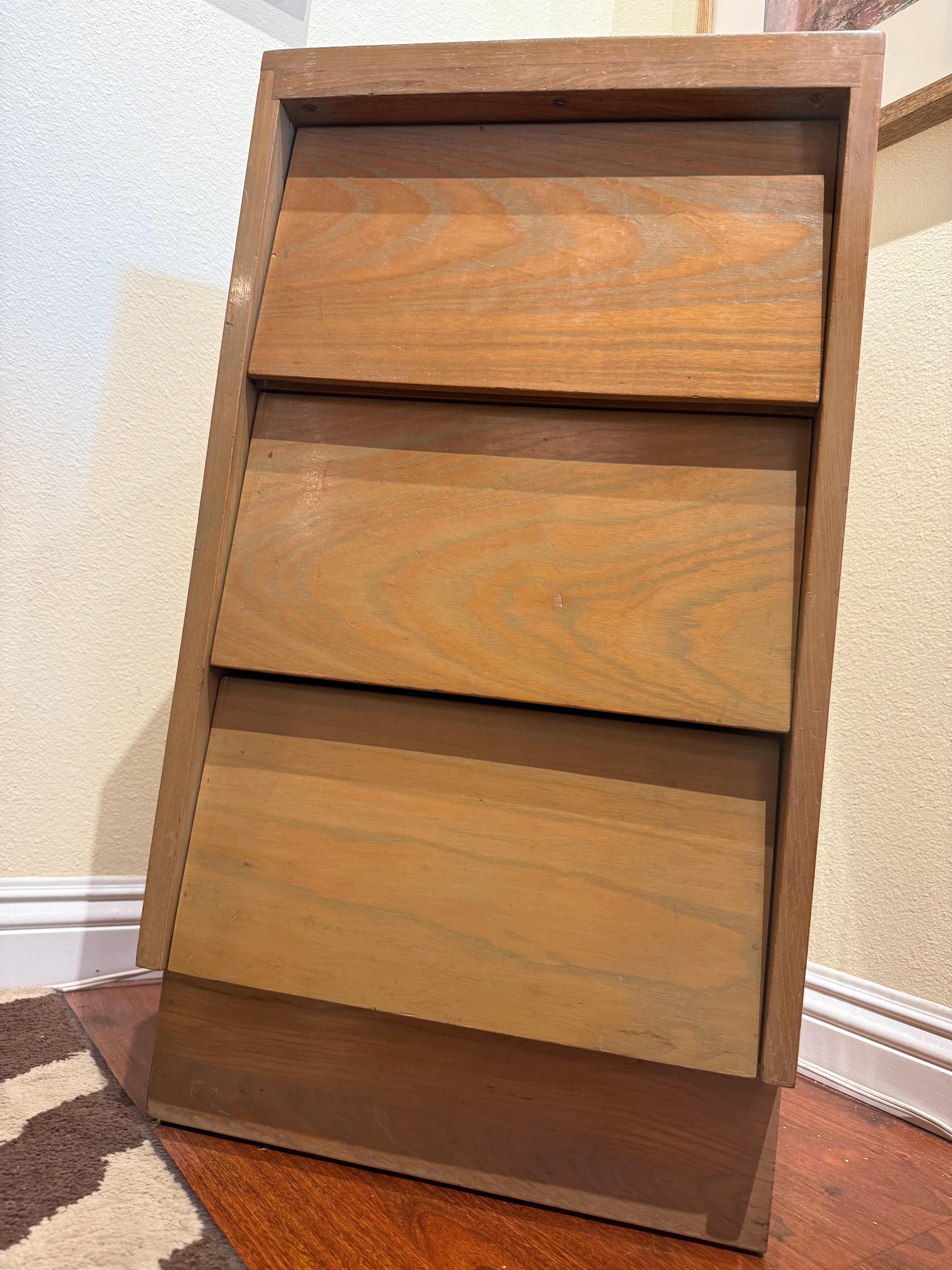American Minimalist Cerused Oak Nightstand by Russel Wright For Sale