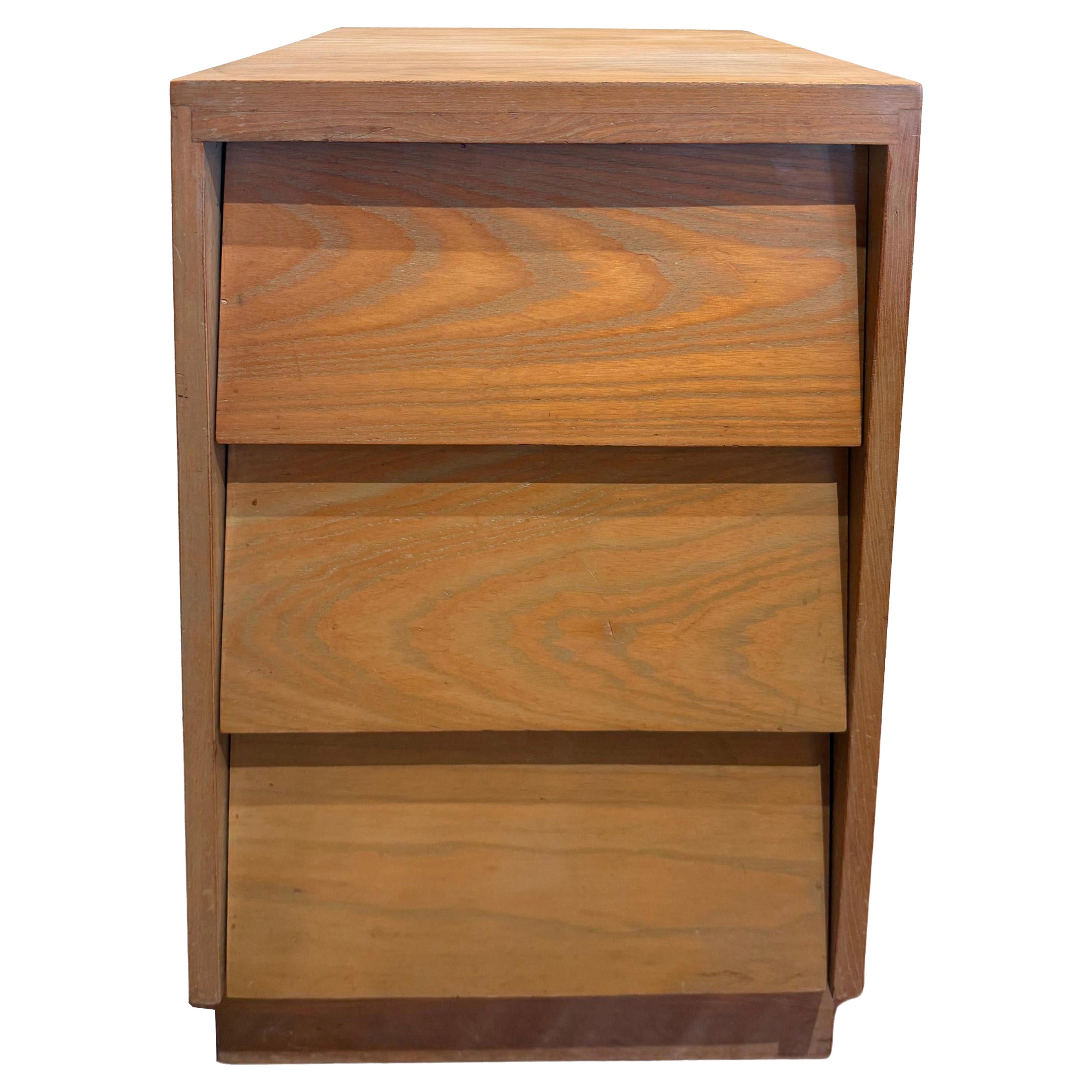 Minimalist Cerused Oak Nightstand by Russel Wright For Sale