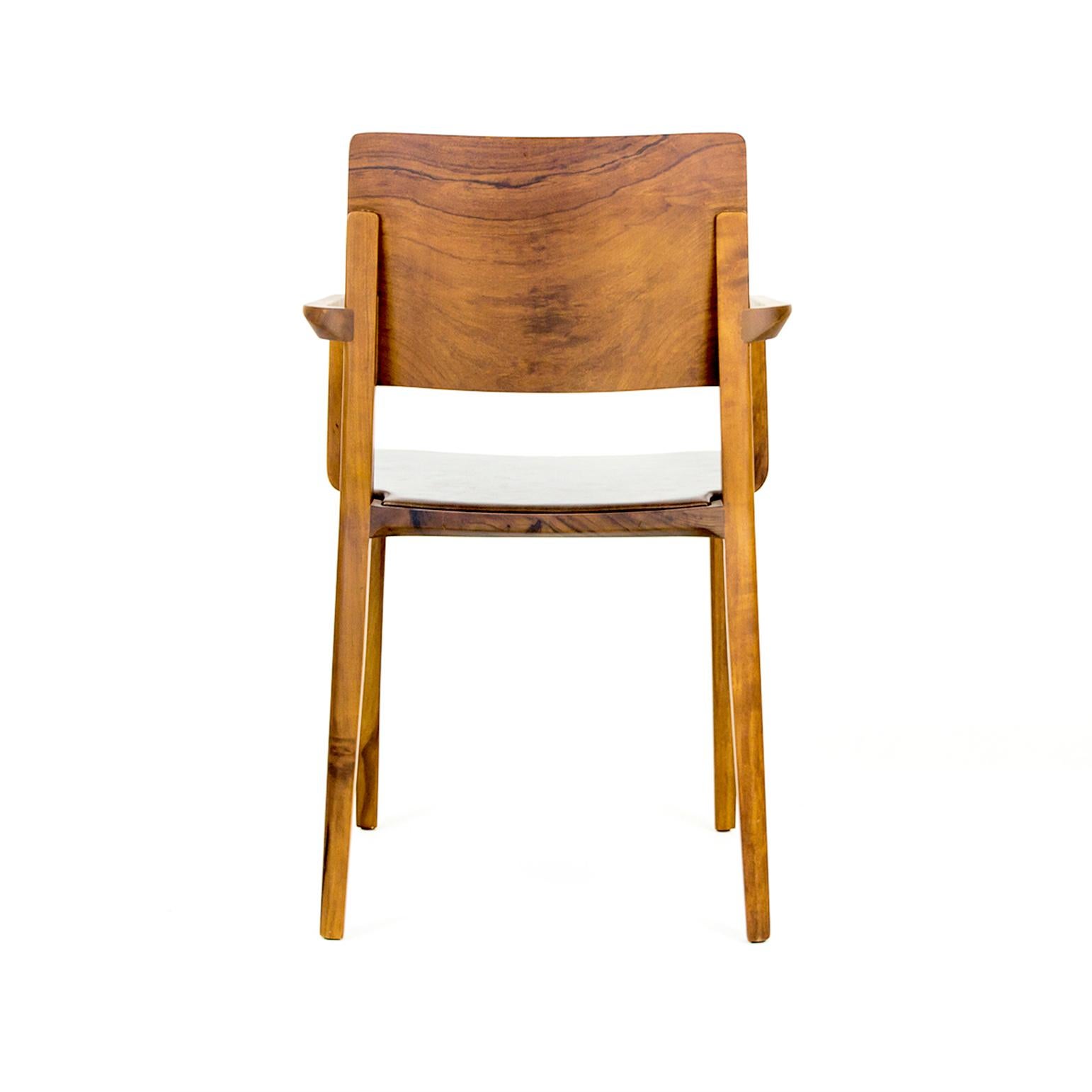 Modern Minimalist Chair in Black Imbuia Hardwood Limited Edition with Arms