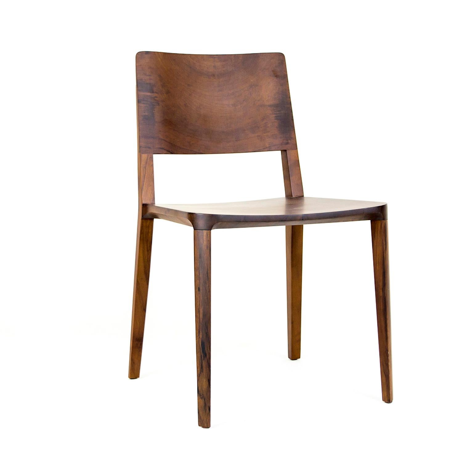 Brazilian Minimalist Chair in Black Imbuia Hardwood Limited Edition with Arms