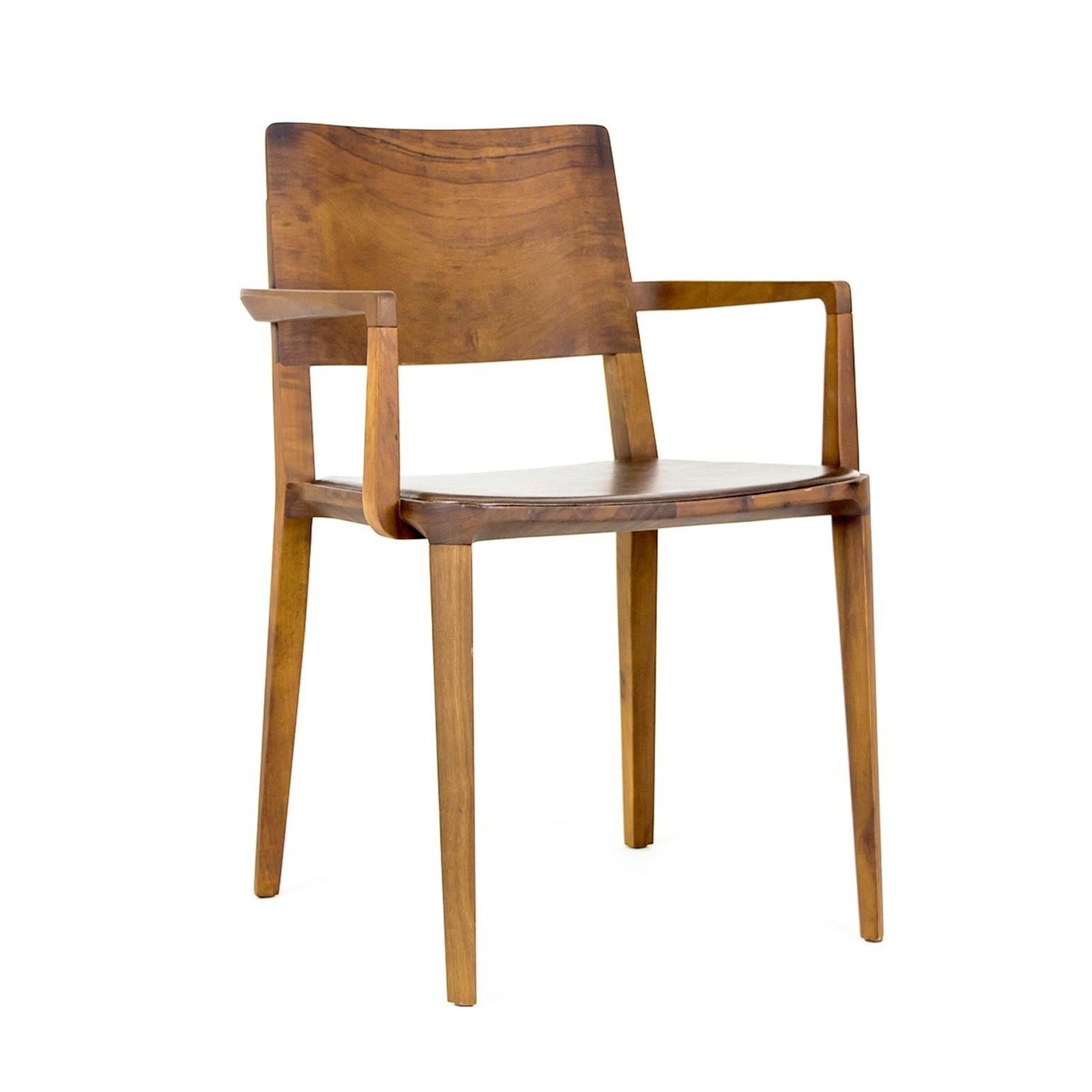 Chaise minimaliste en bois dur Imbuia noir en édition limitée en vente 3