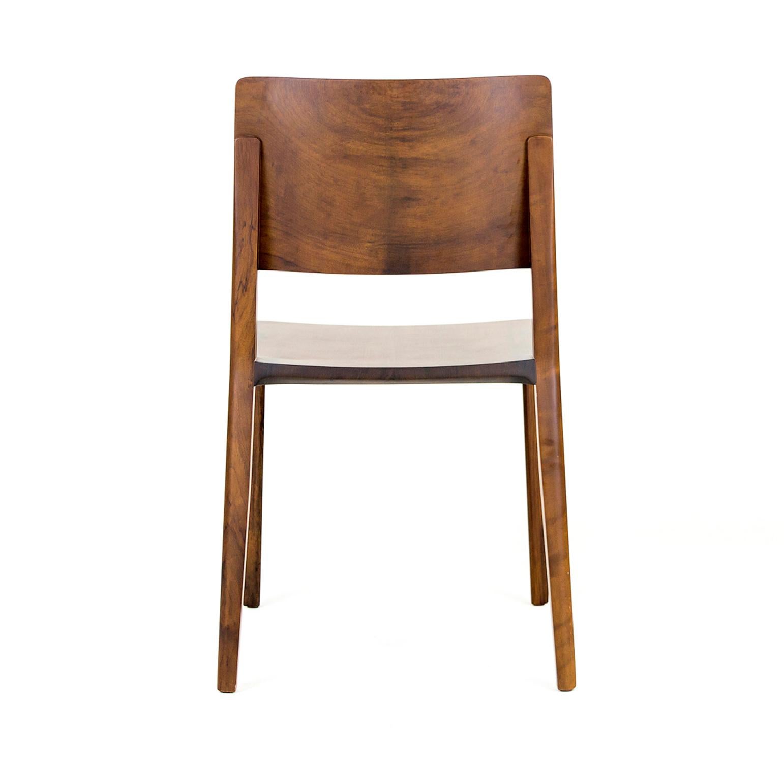 Moderne Chaise minimaliste en bois dur Imbuia noir en édition limitée en vente