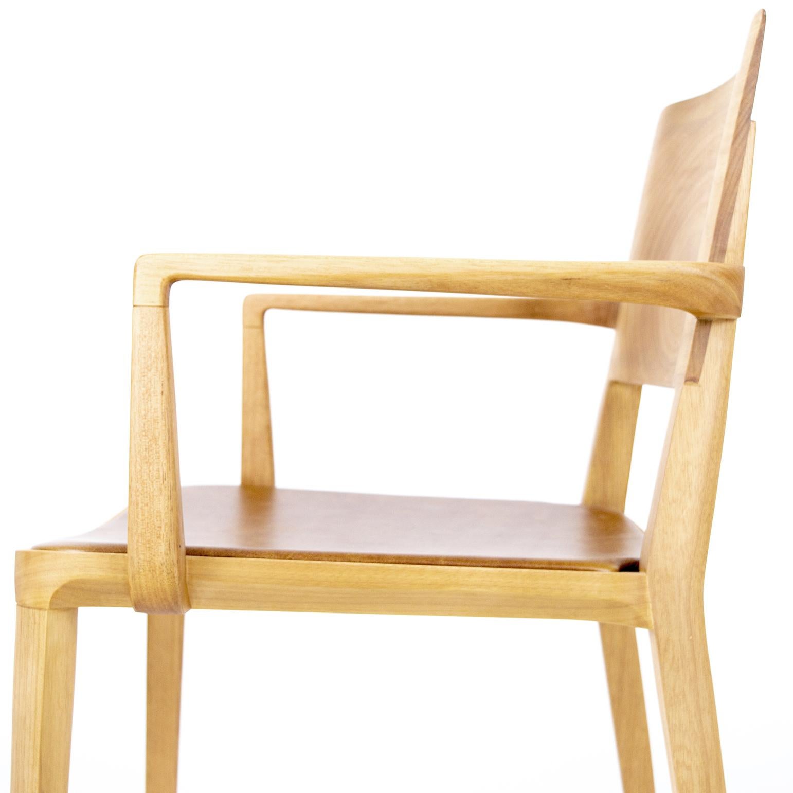 Modern Minimalist Armchair in Hardwood For Sale