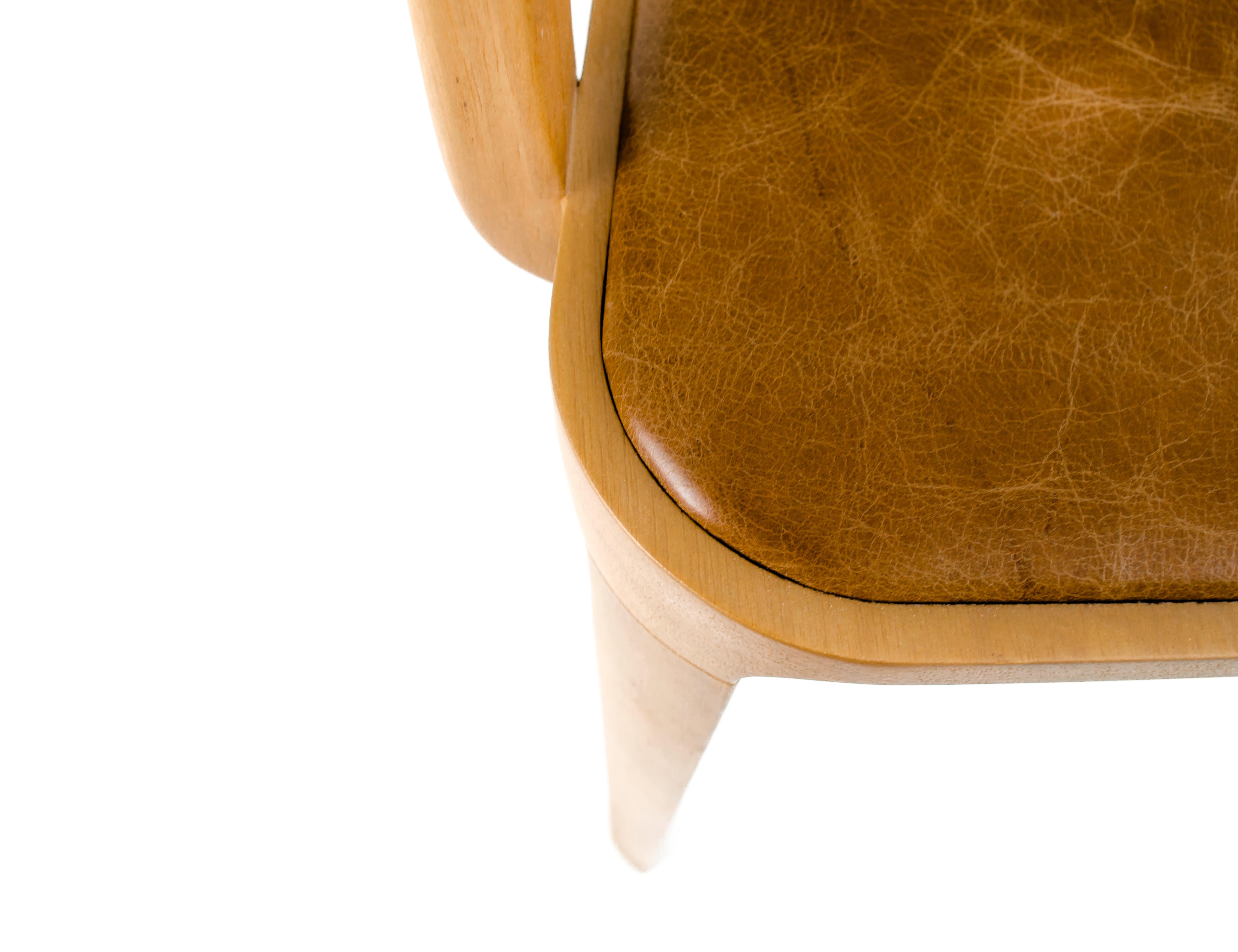 Contemporary Minimalist Armchair in Hardwood For Sale