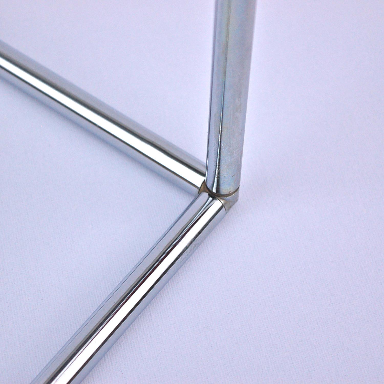 Danish Minimalist Chrome and Glass Side Table by Poul Cadovius, 1960s