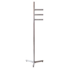 Vintage Minimalist Chrome Coat Rack with Three Adjustable Arms, Made in Italy, 1960s