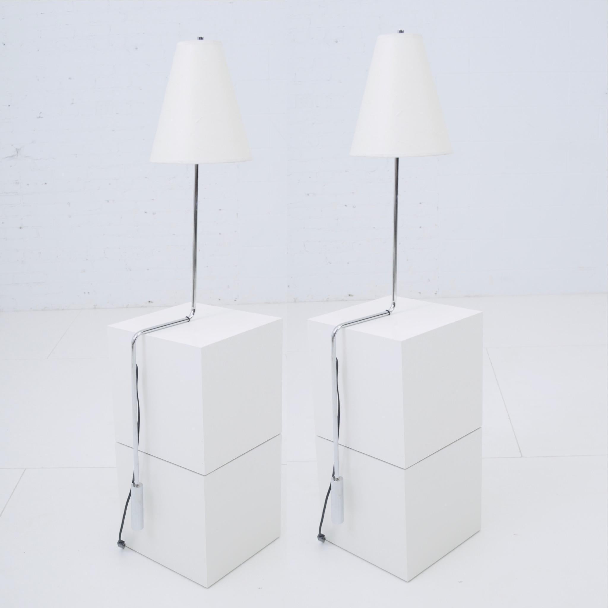 20th Century Minimalist Chrome Counterbalance Table Lamps For Sale