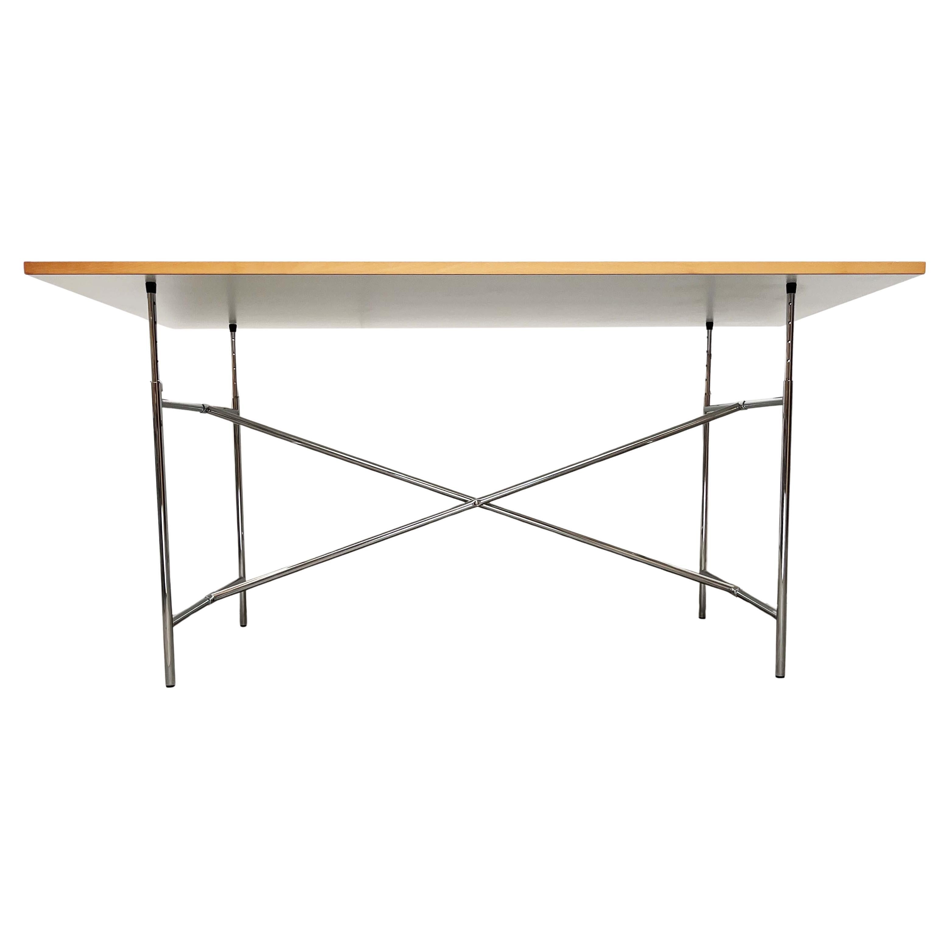 Minimalist Chrome Desk or Dining Table by Egon Eiermann for Wieland