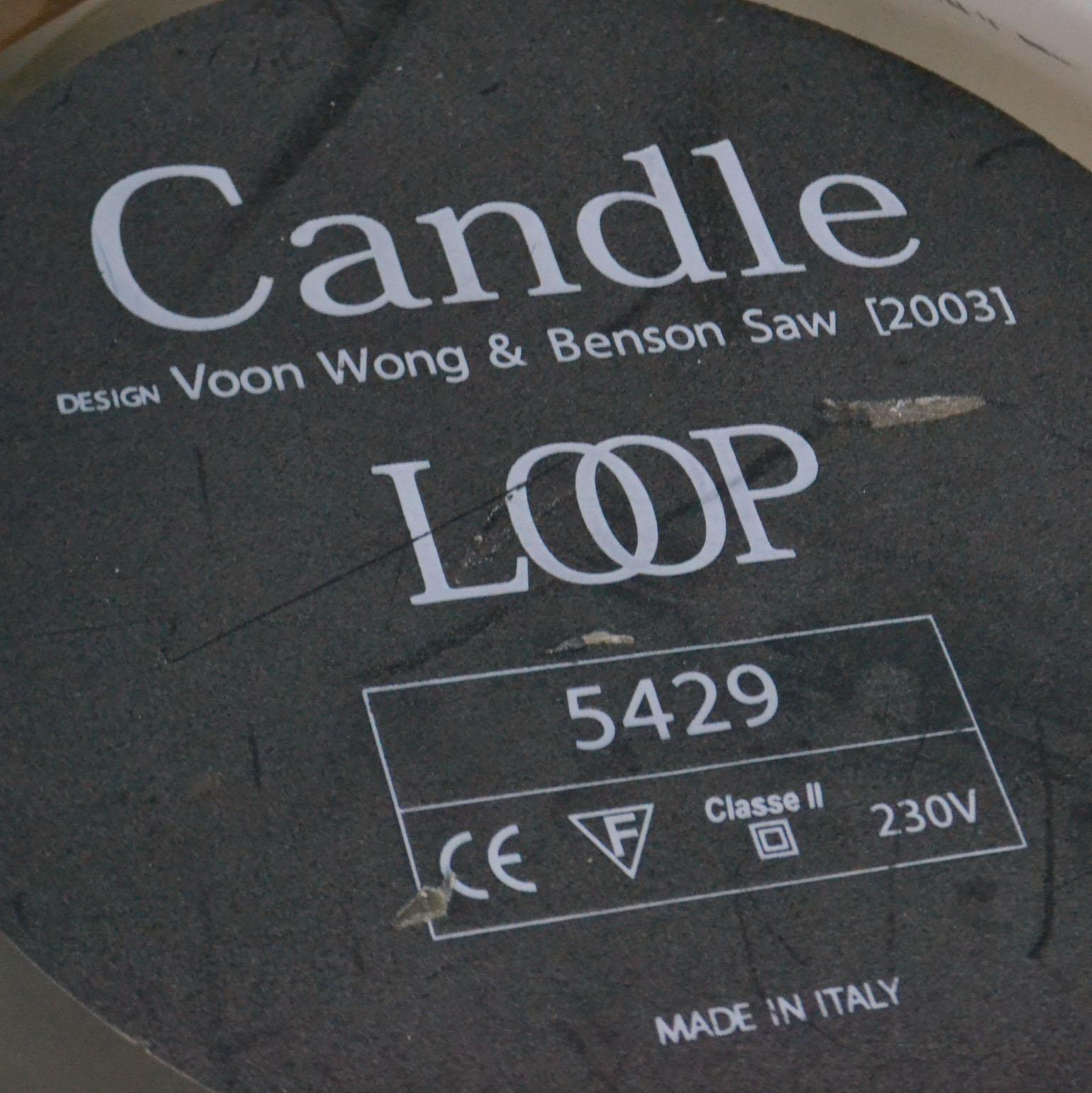 Minimalist Chrome Floor or Table Lamp Candle Loop, Wong and Benson, Fontana Arte 3
