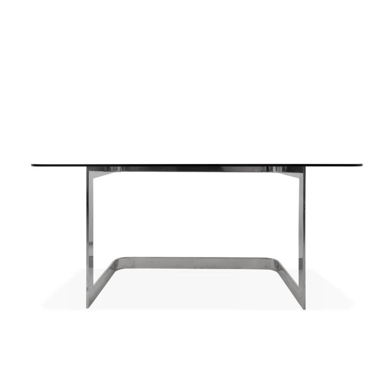 Minimalist Chrome and Glass Desk For Sale at 1stDibs