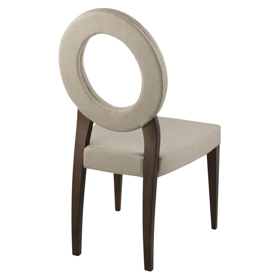 Portuguese Minimalist Classic Dining Chairs with Open Circular Back, Set of 8 For Sale