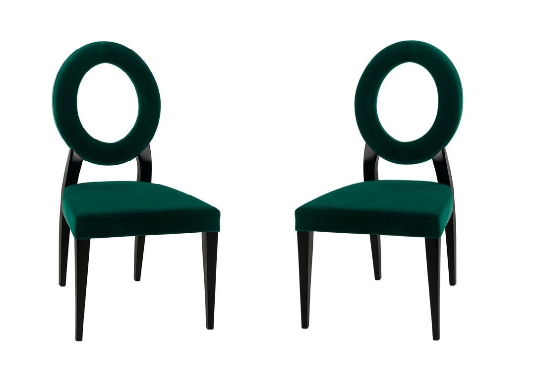 Minimalist Classic Dining Chairs with Open Circular Back, Set of 8 In New Condition For Sale In NEW YORK, NY