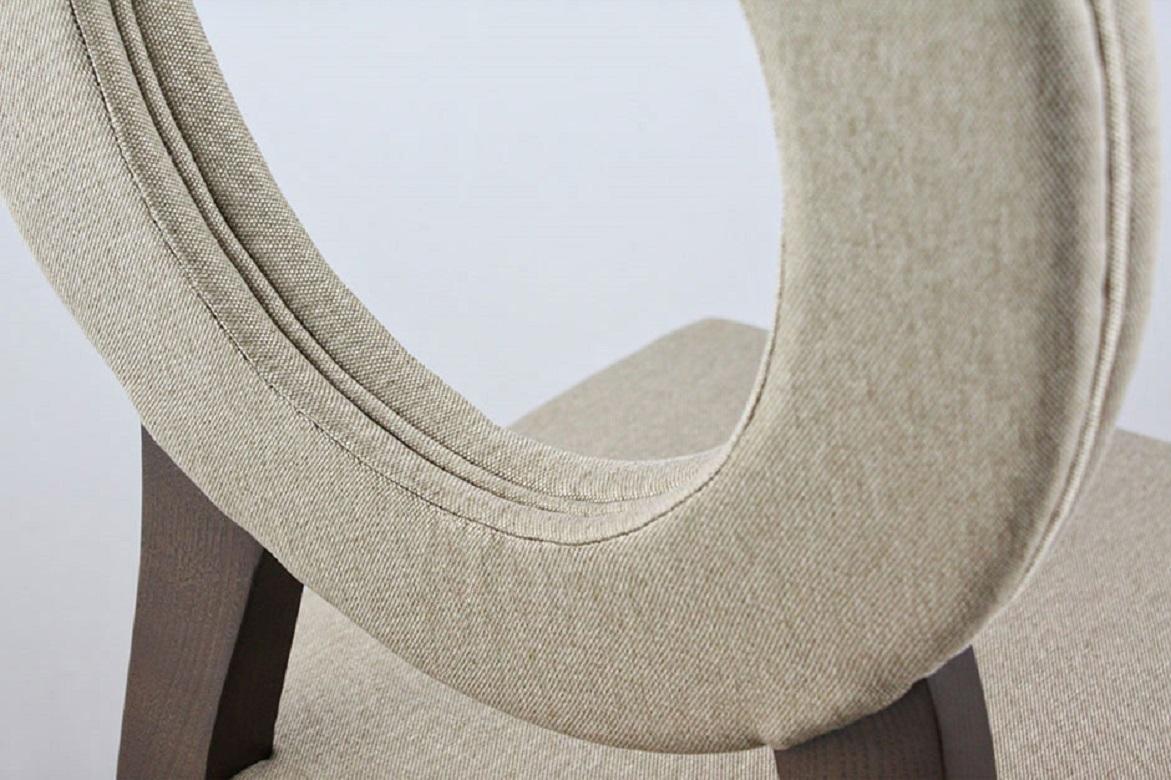 Contemporary Minimalist Classic Dining Chairs with Open Circular Back, Set of 8 For Sale