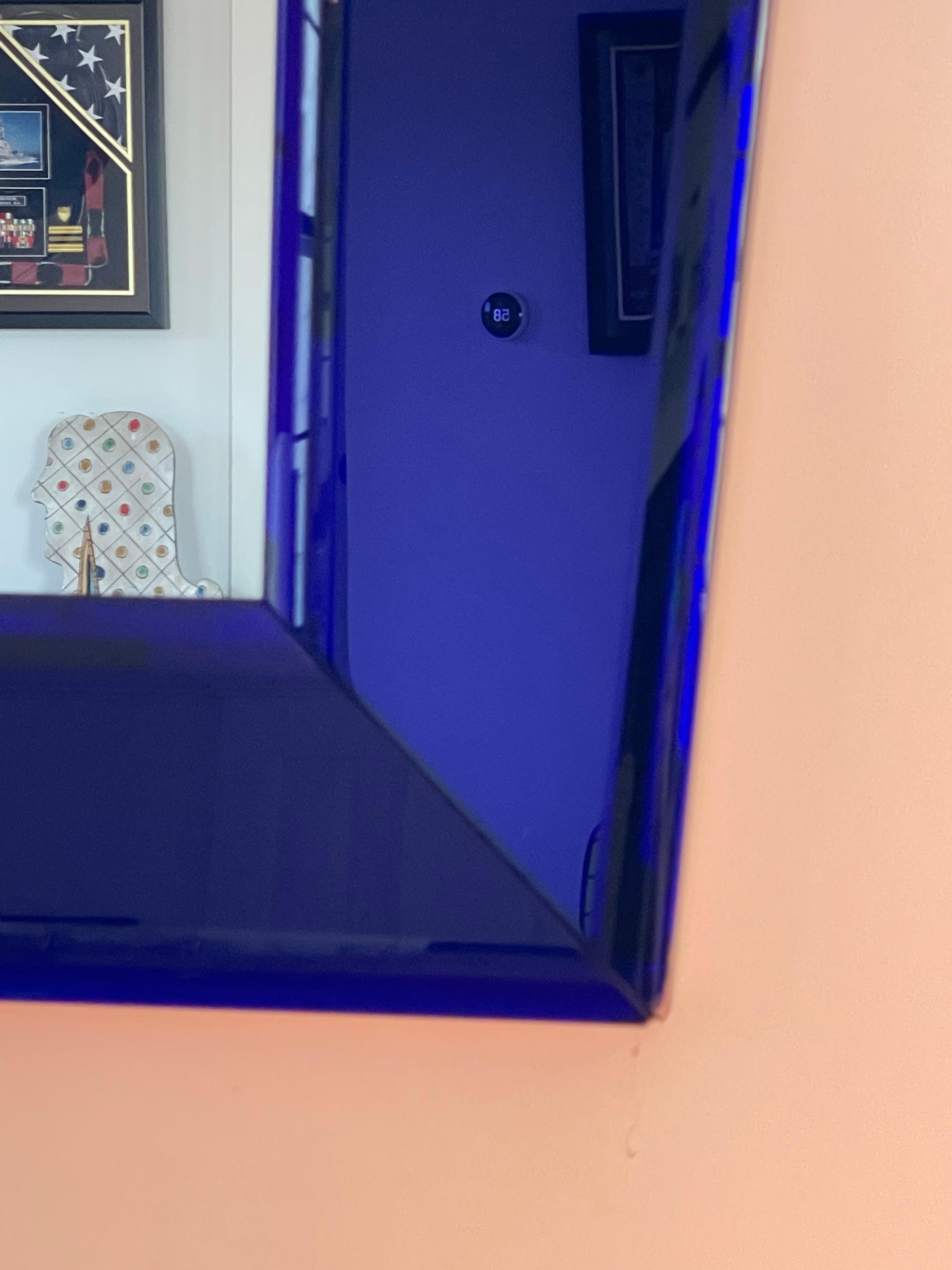 Minimalist Cobalt Blue Mirror For Sale 2