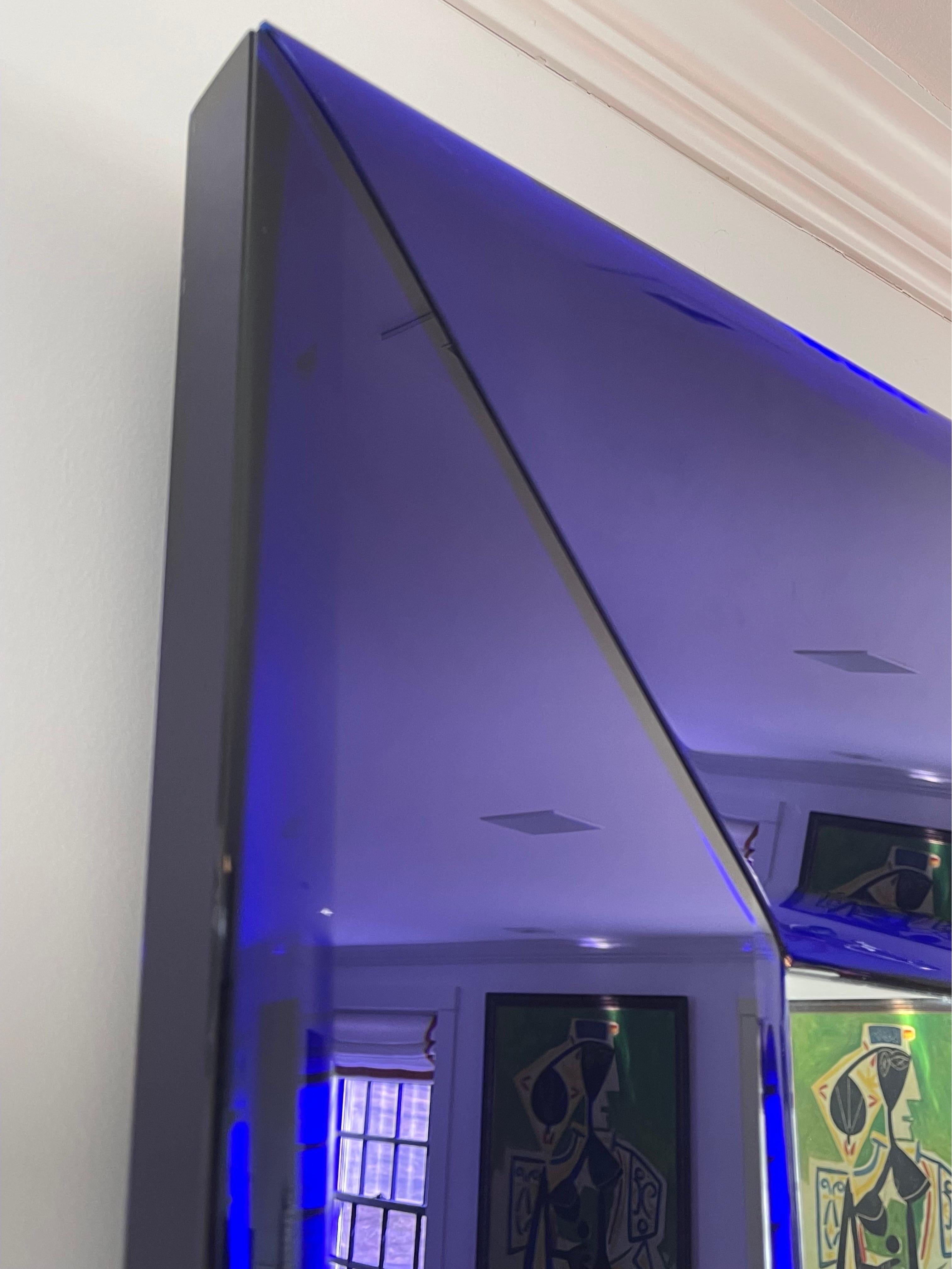 Modern Minimalist Cobalt Blue Mirror For Sale