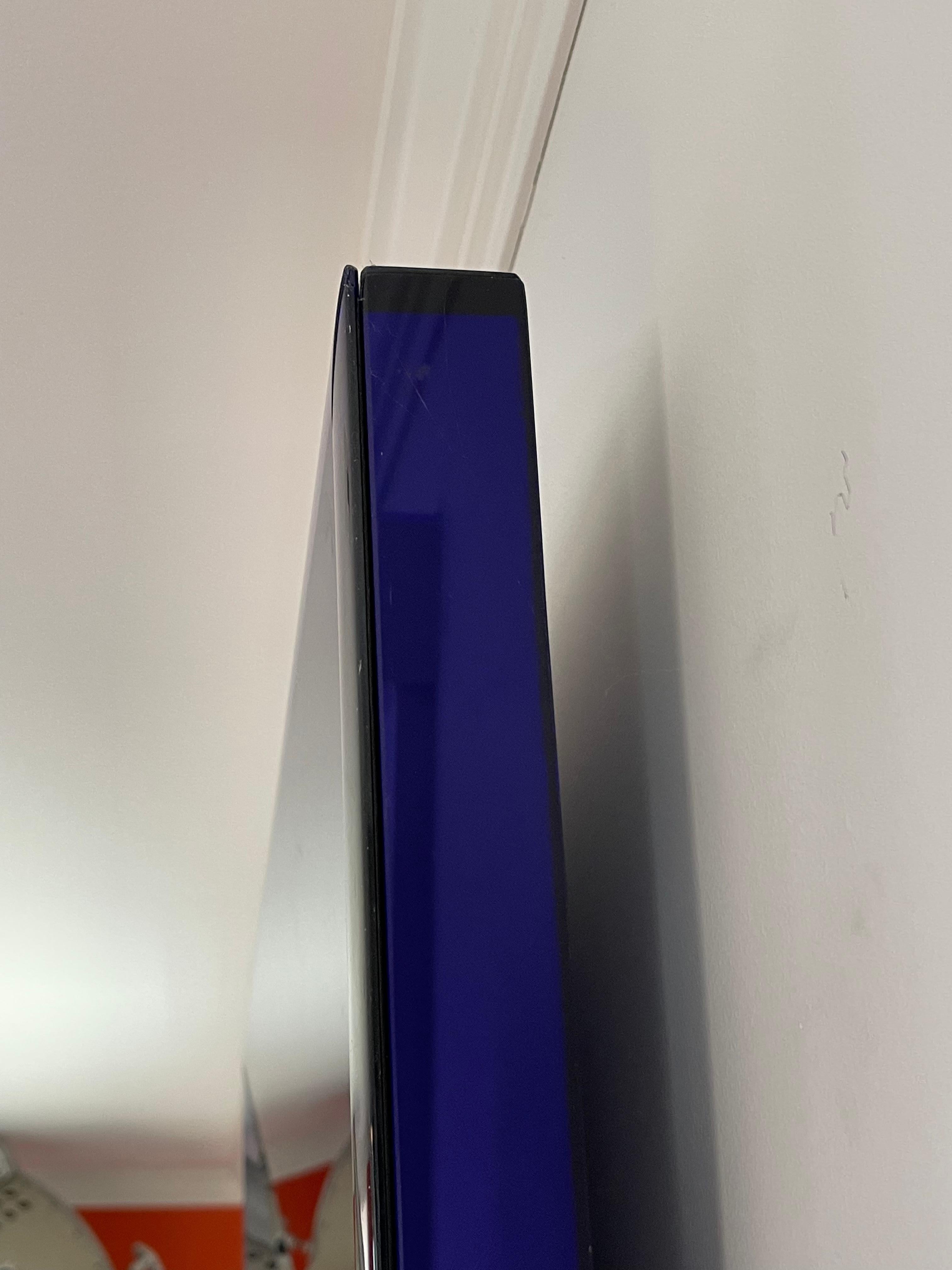Minimalist Cobalt Blue Mirror In Good Condition For Sale In New Haven, CT