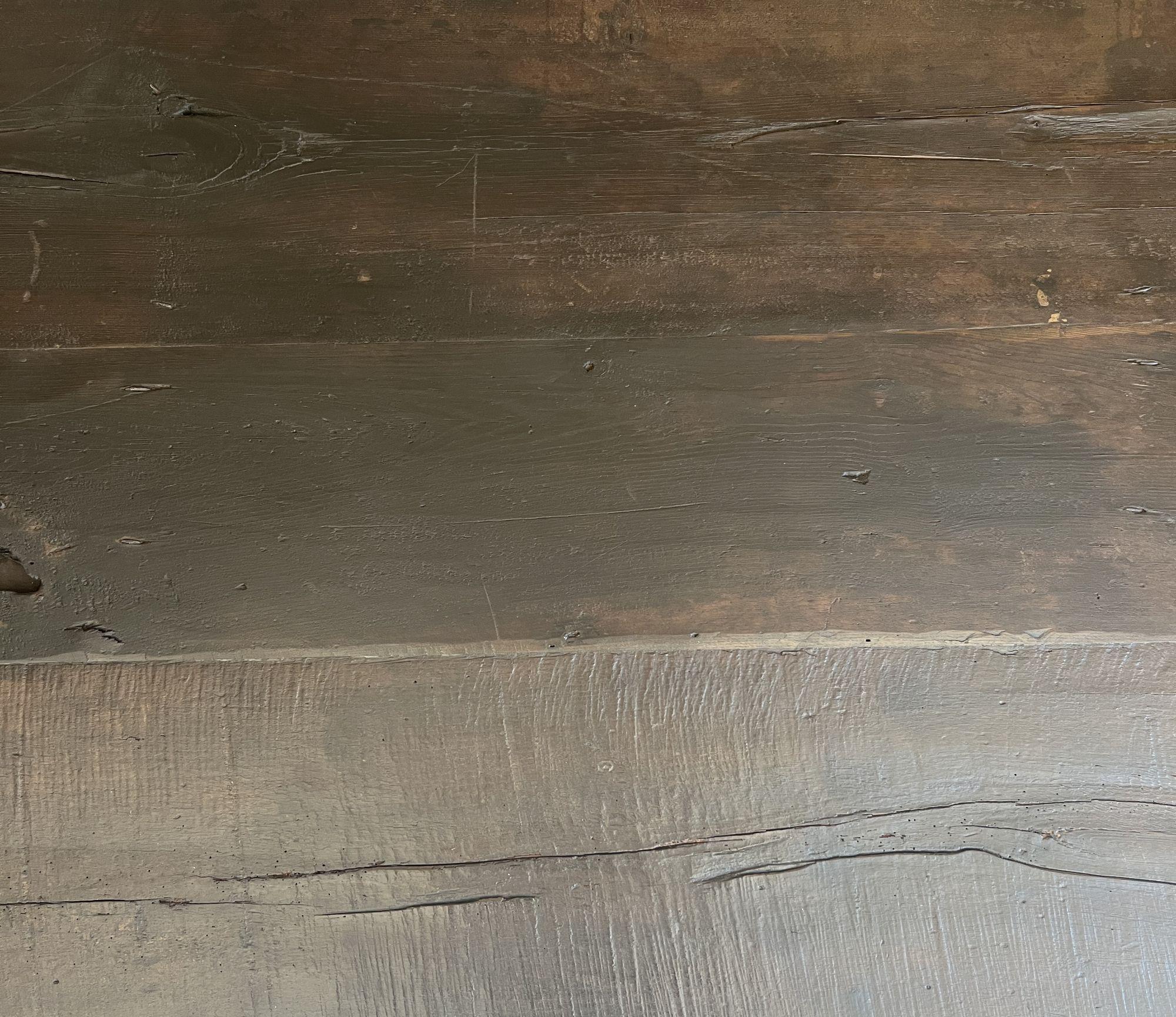 Minimalist coffeetable with 18th century reclaimed dark walnut For Sale 1
