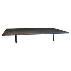 Minimalist coffeetable with 18th century reclaimed dark walnut
