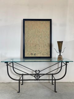 Minimalist Collage Artwork, Hand-Crafted Sandpaper in Lacquered Frame