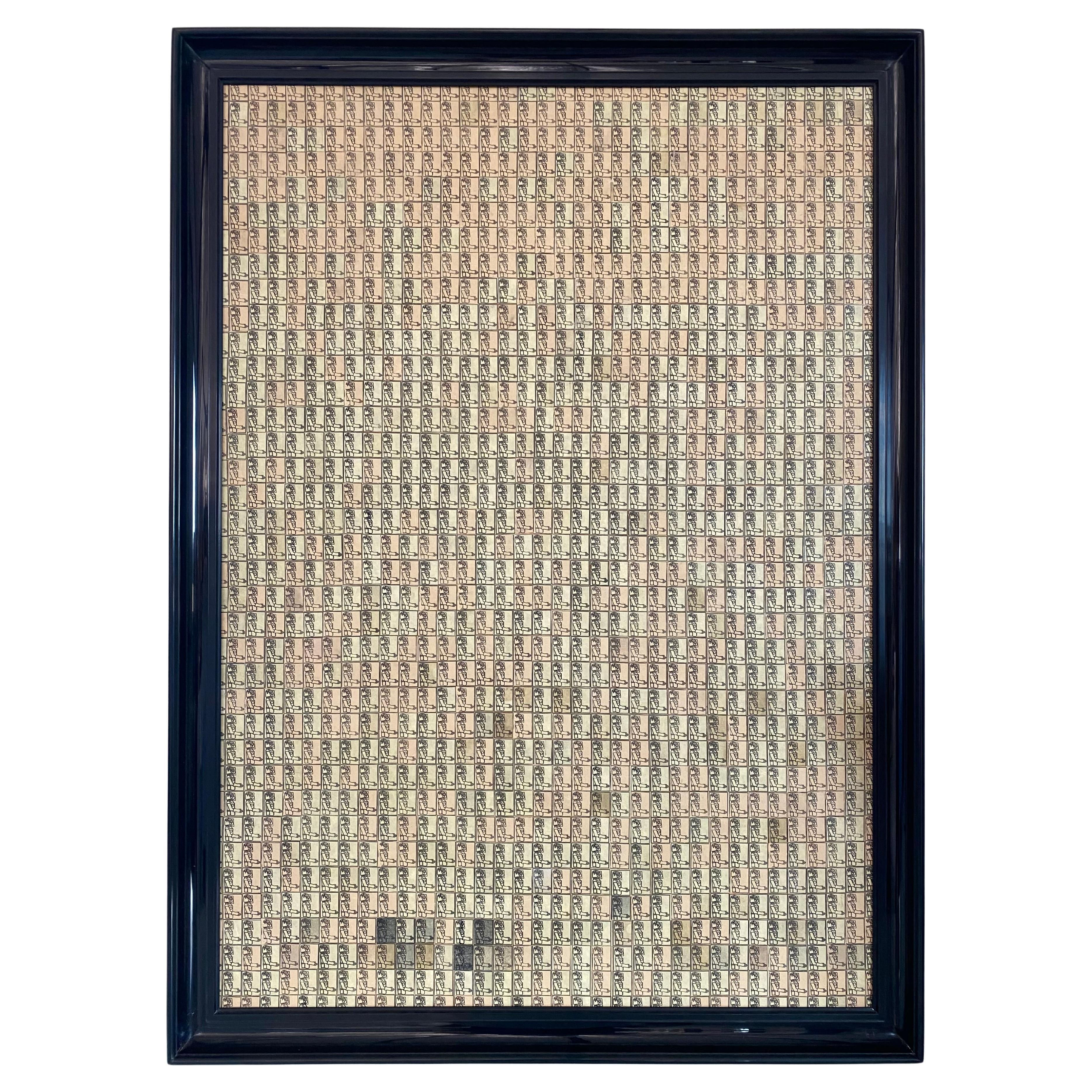 Minimalistische Collage von Joppa in lackiertem Rahmen im Angebot