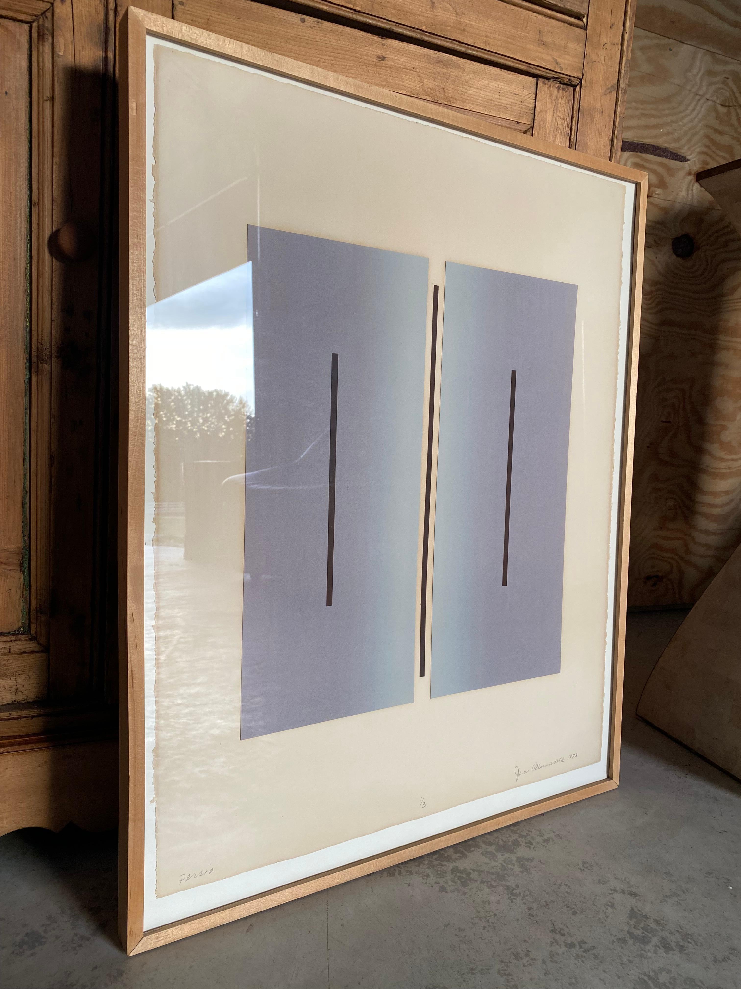 Minimalistische Collage-Malerei von Jane Allensworth (1978) (Glas) im Angebot